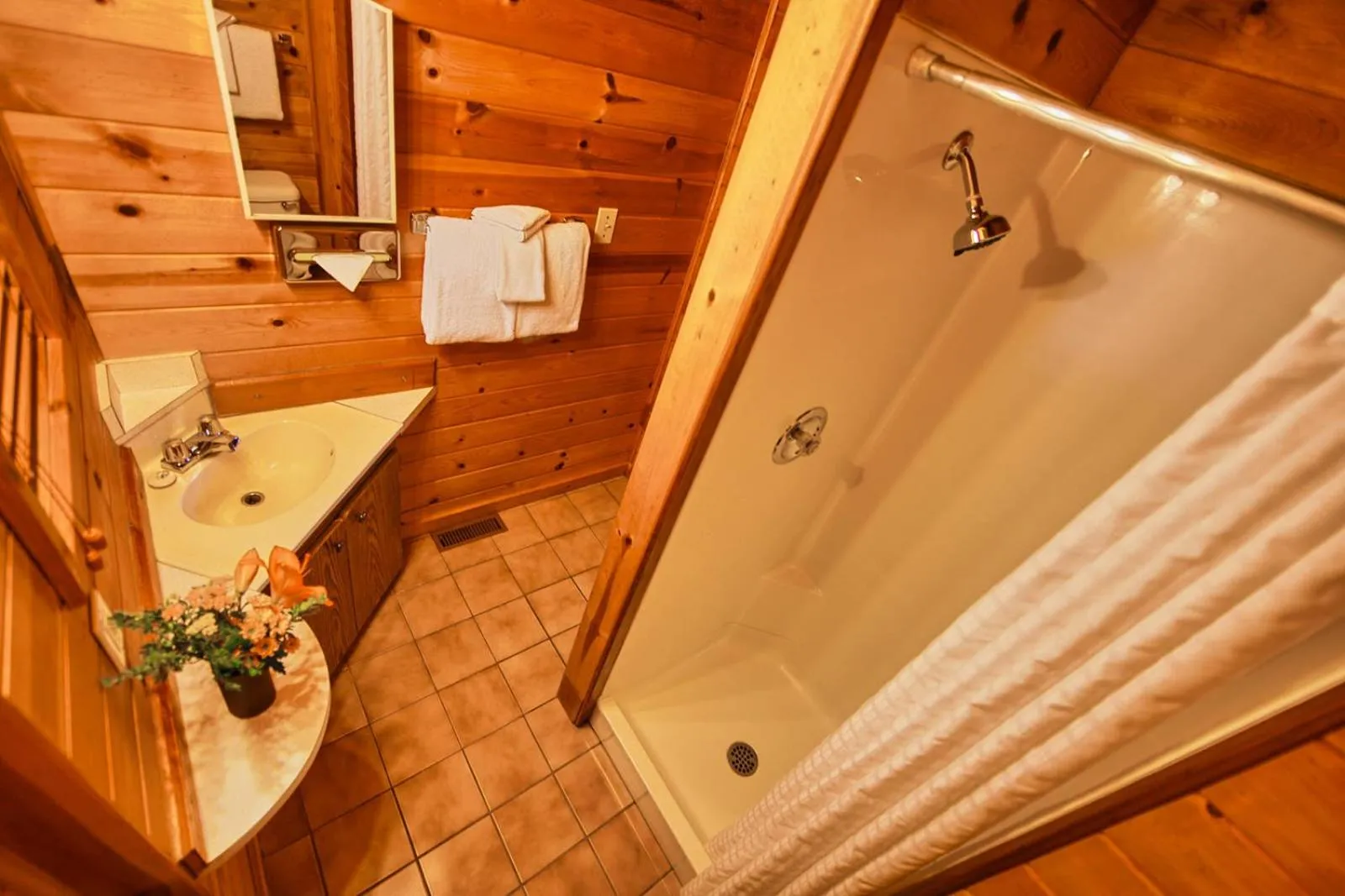 Shower in Castle Mountain Chalets