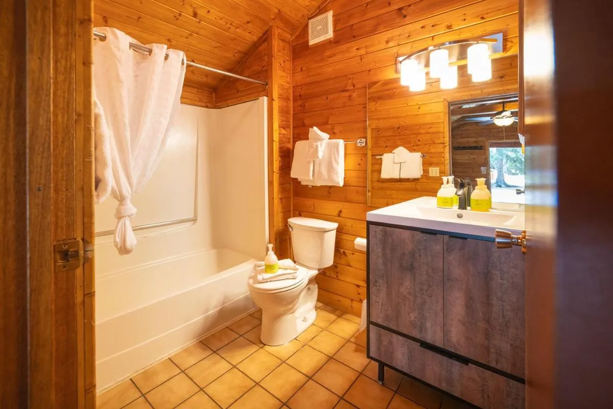 Bathroom in Castle Mountain Chalets