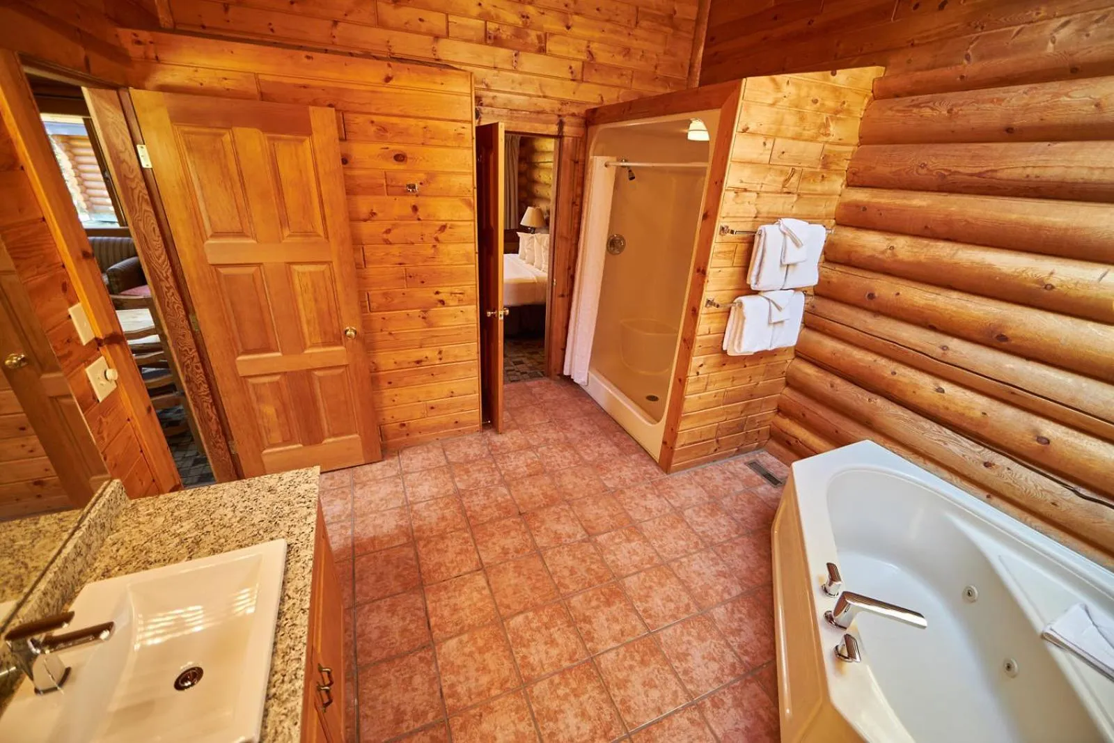 Shower in Castle Mountain Chalets