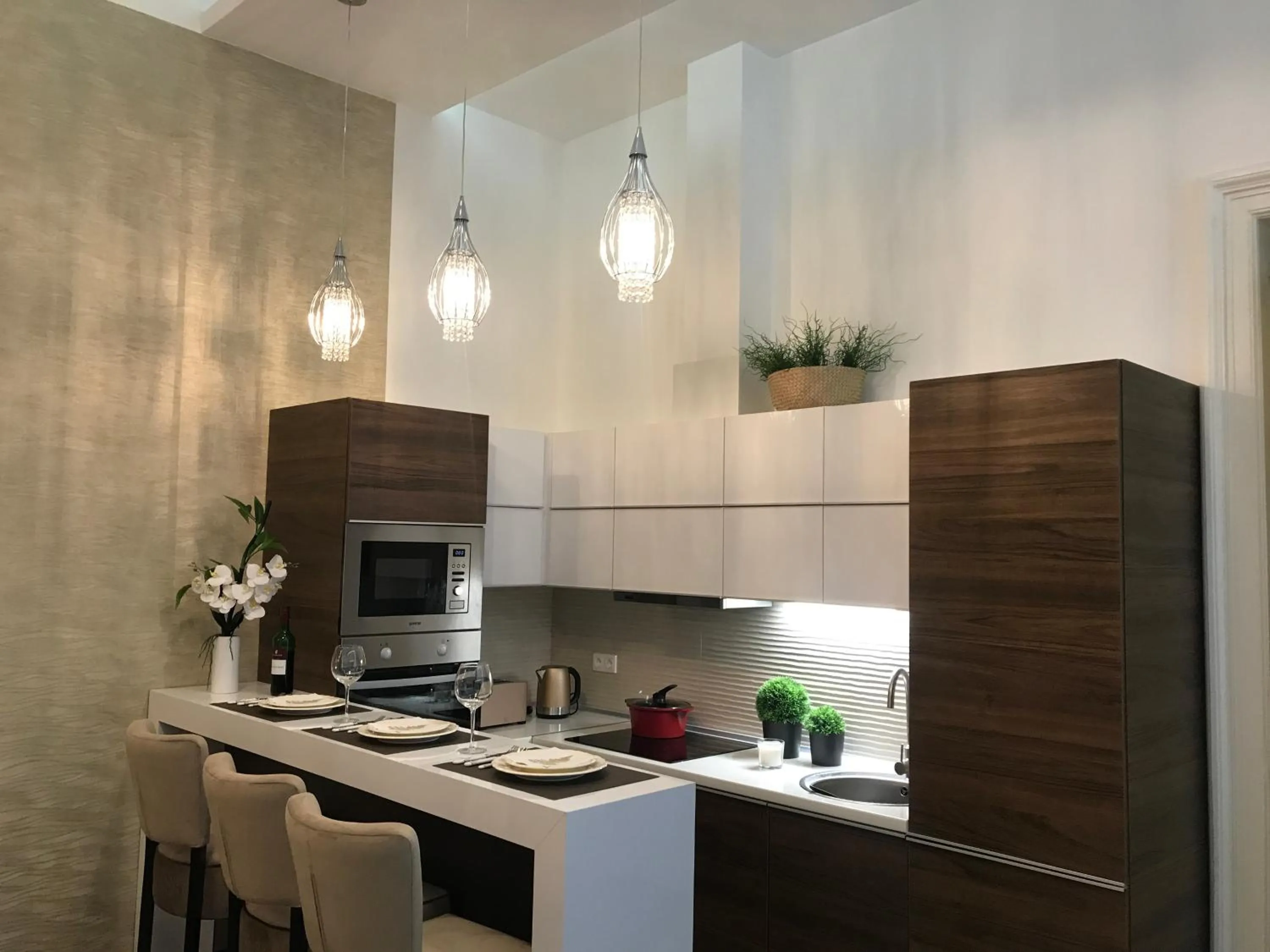 Kitchen or kitchenette in Cozy App heart Budapest