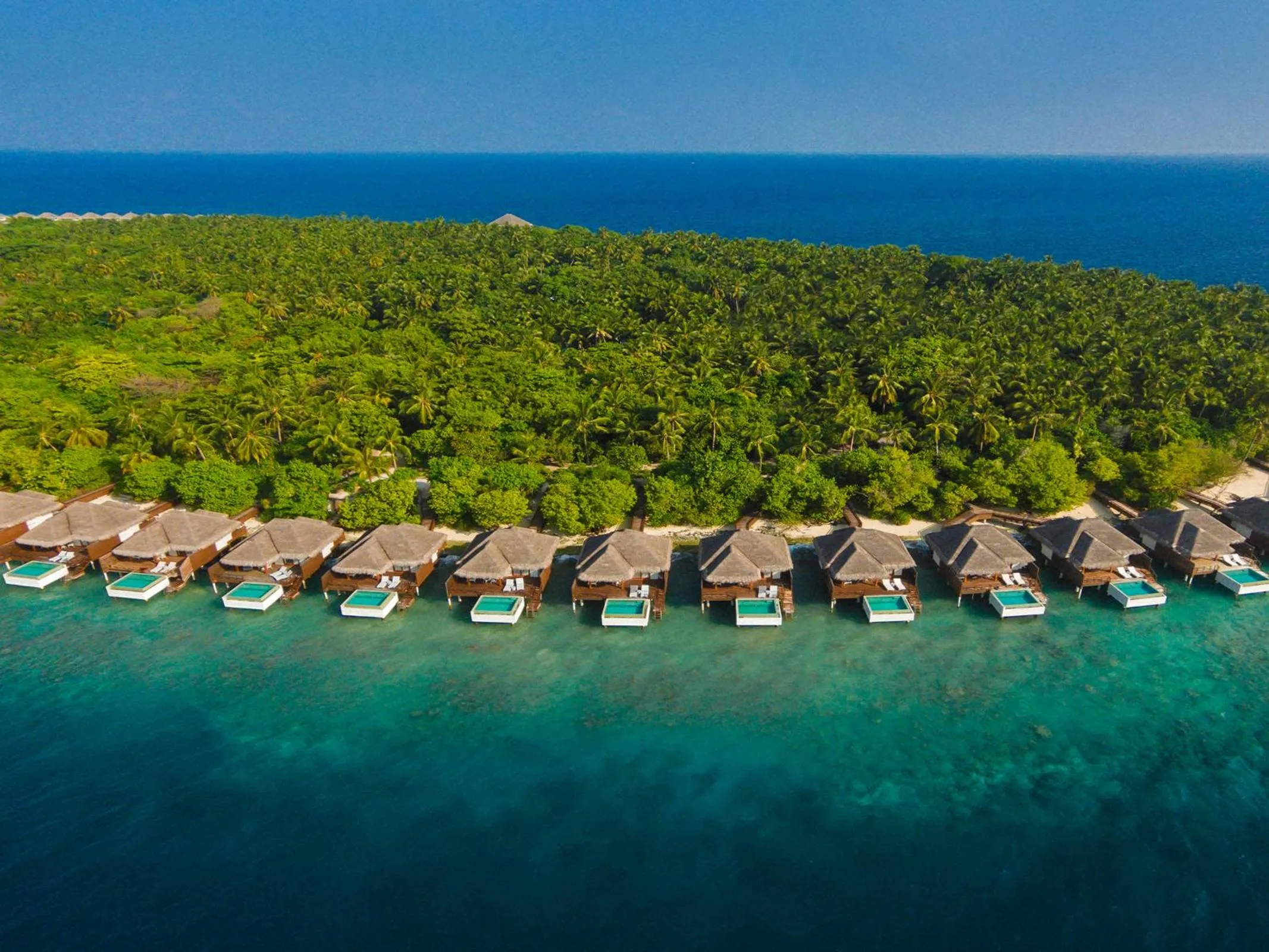 Bird's eye view in Dusit Thani Maldives - 50 percent discount on transfers for stays until 20 Dec 2025