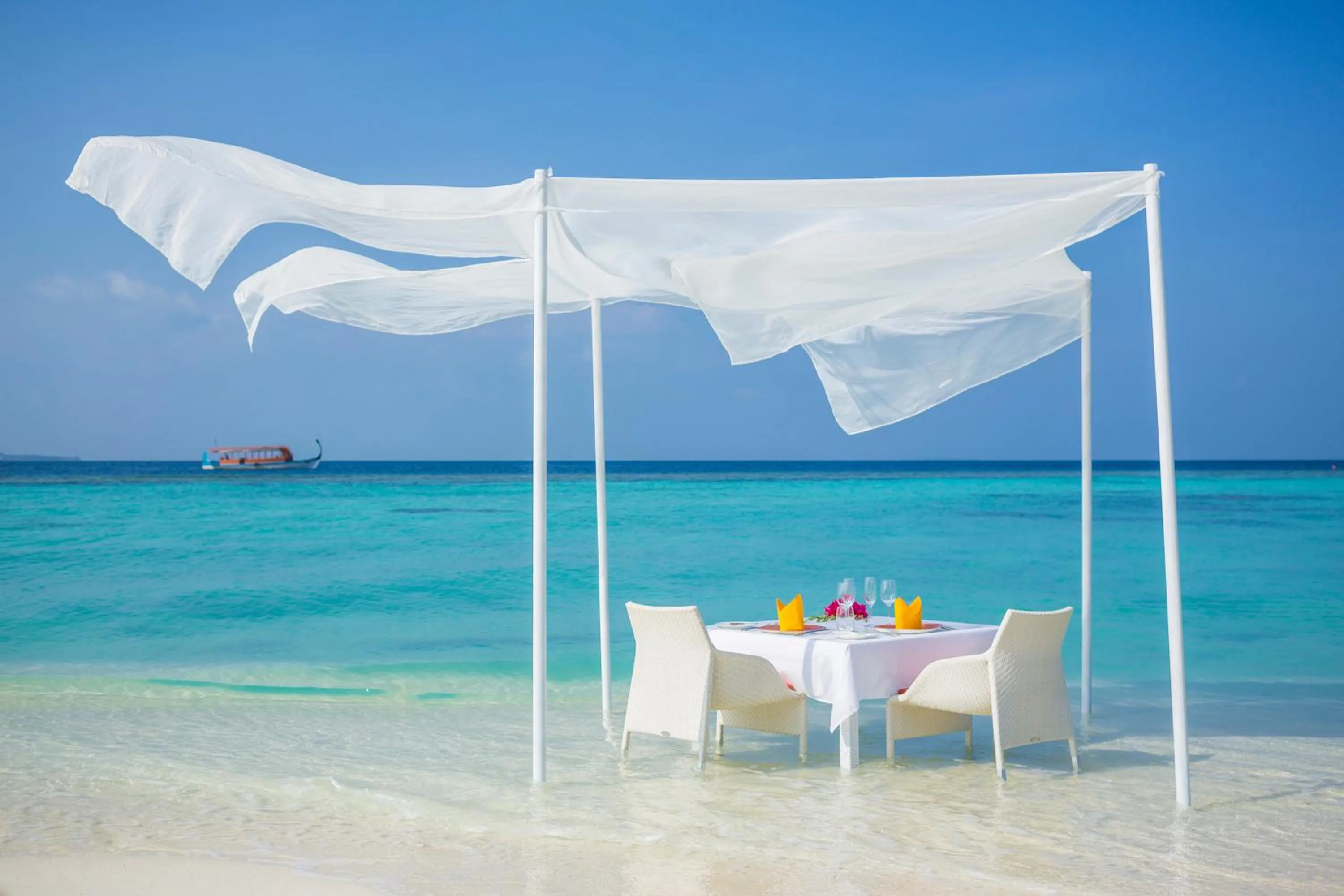 Restaurant/places to eat in Dusit Thani Maldives - 50 percent discount on transfers for stays until 20 Dec 2025