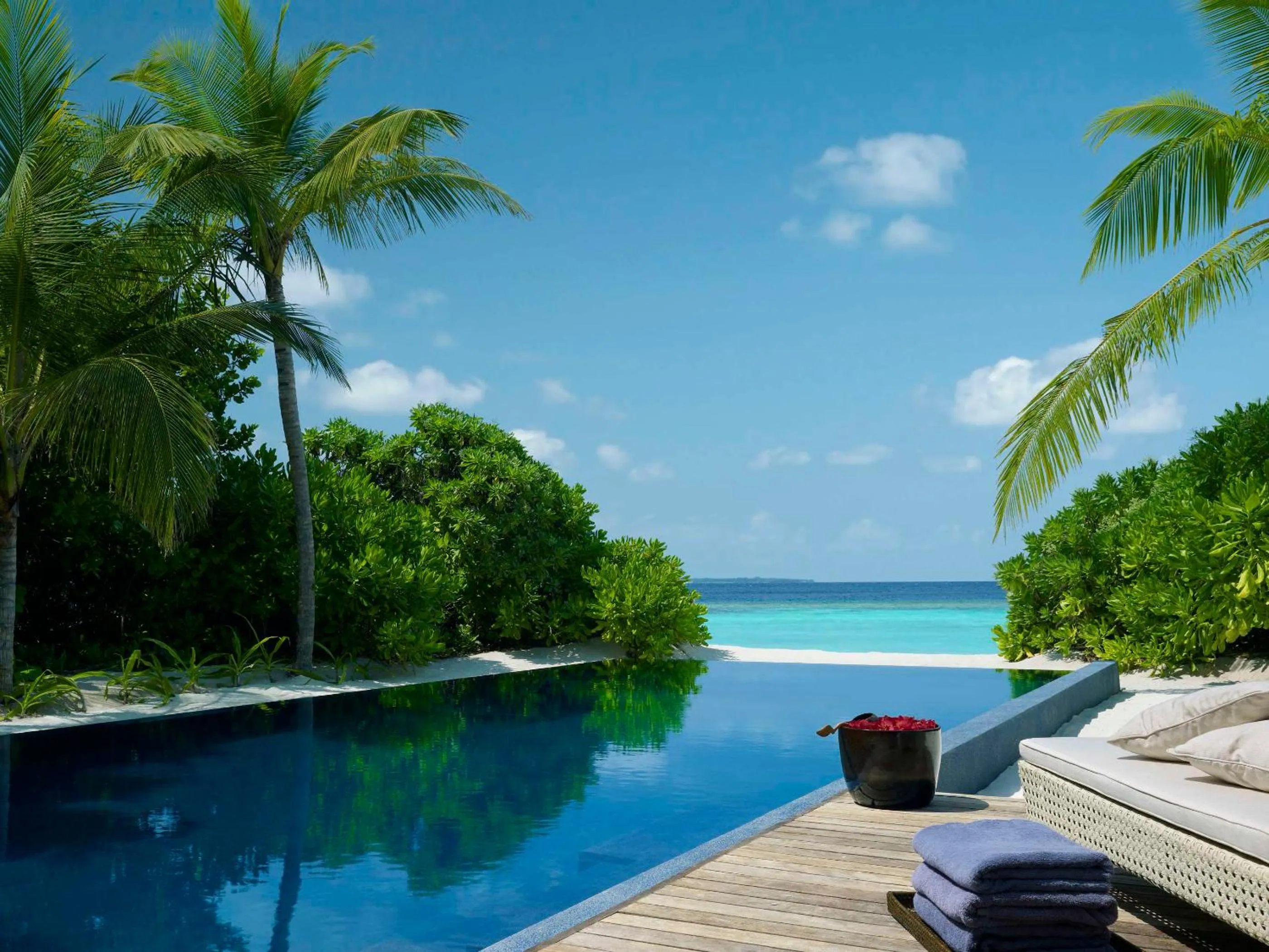 Pool view in Dusit Thani Maldives - 50 percent discount on transfers for stays until 20 Dec 2025