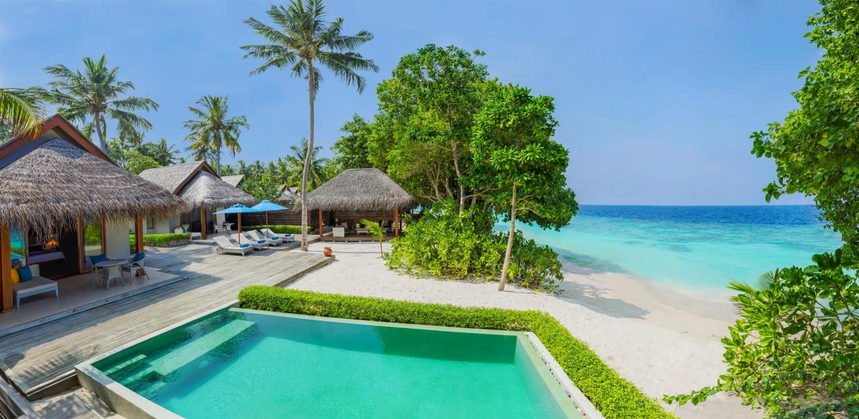 Patio in Dusit Thani Maldives - 50 percent discount on transfers for stays until 20 Dec 2025