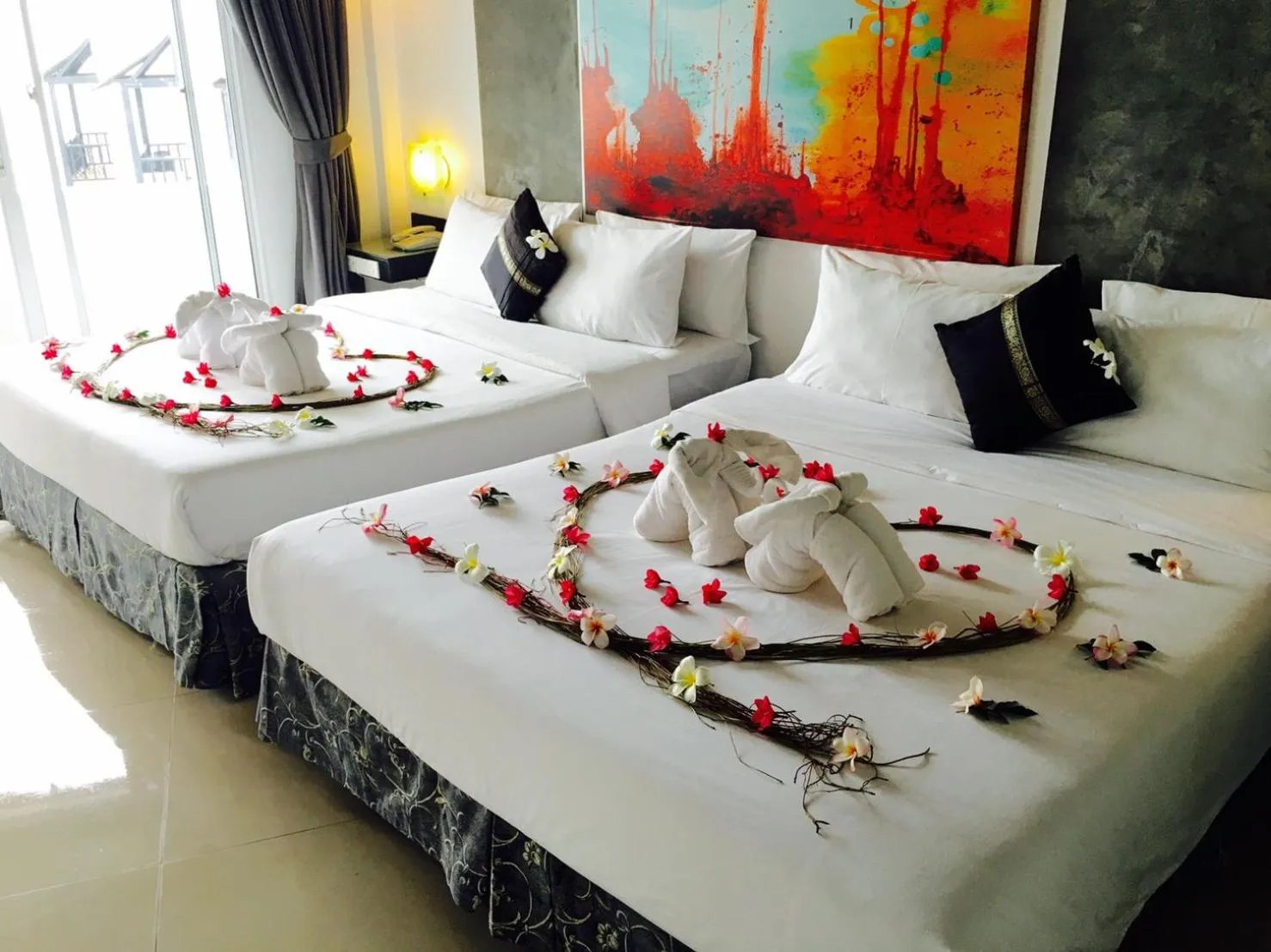 Bed in The Front Hotel and Apartments