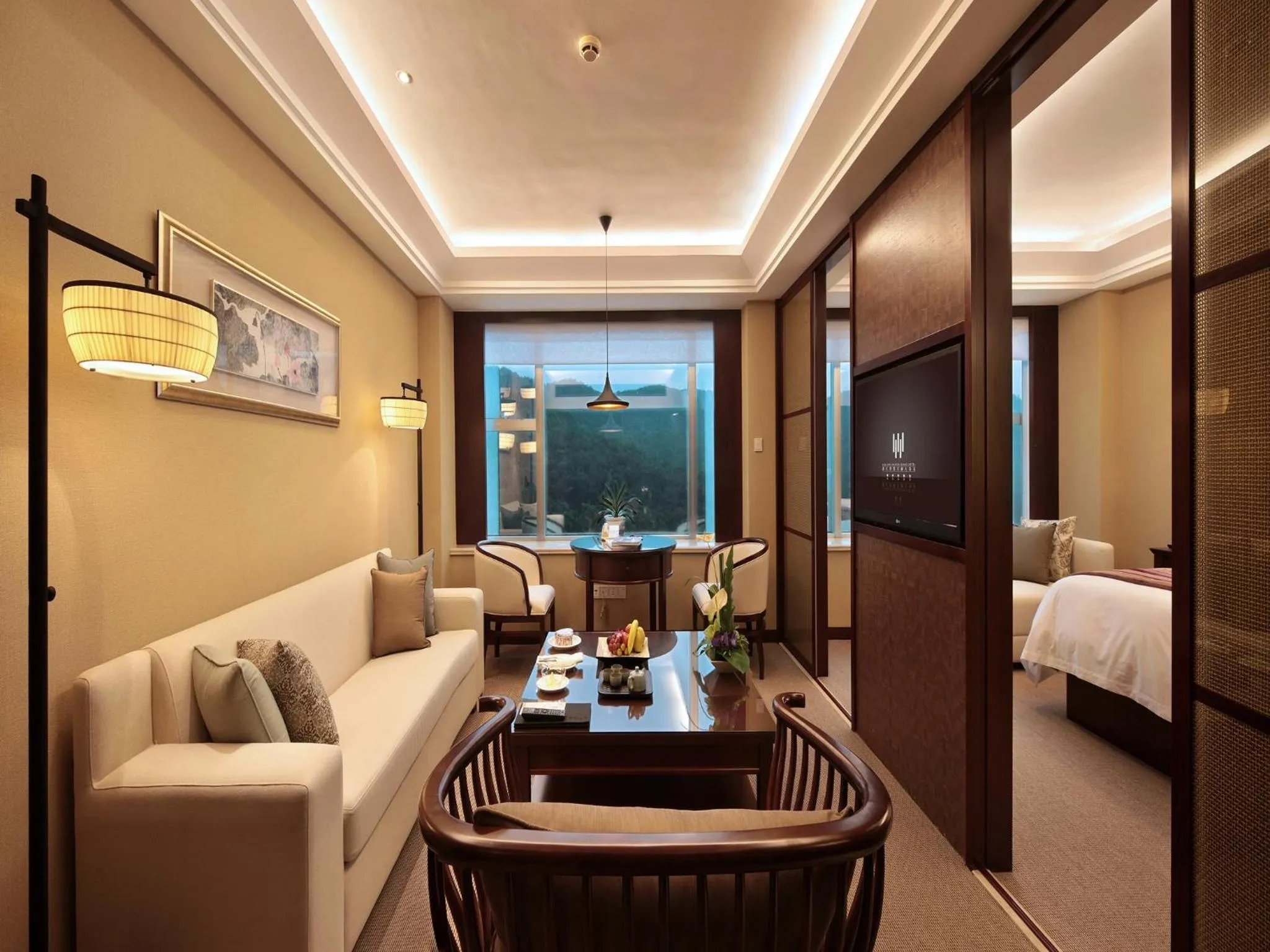 Living room, Bed in Zhejiang Narada Grand Hotel