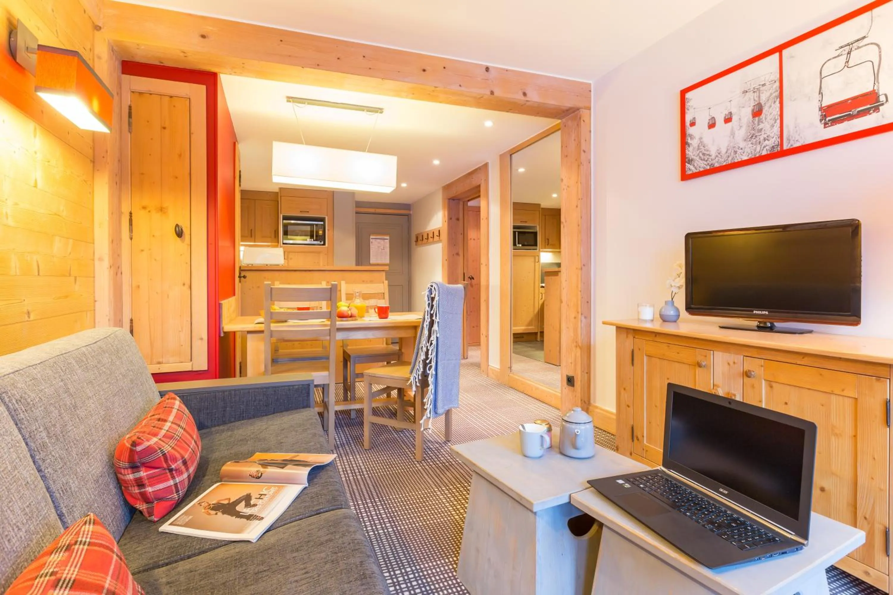 Communal lounge/ TV room in Résidence Pierre & Vacances Premium les Crets