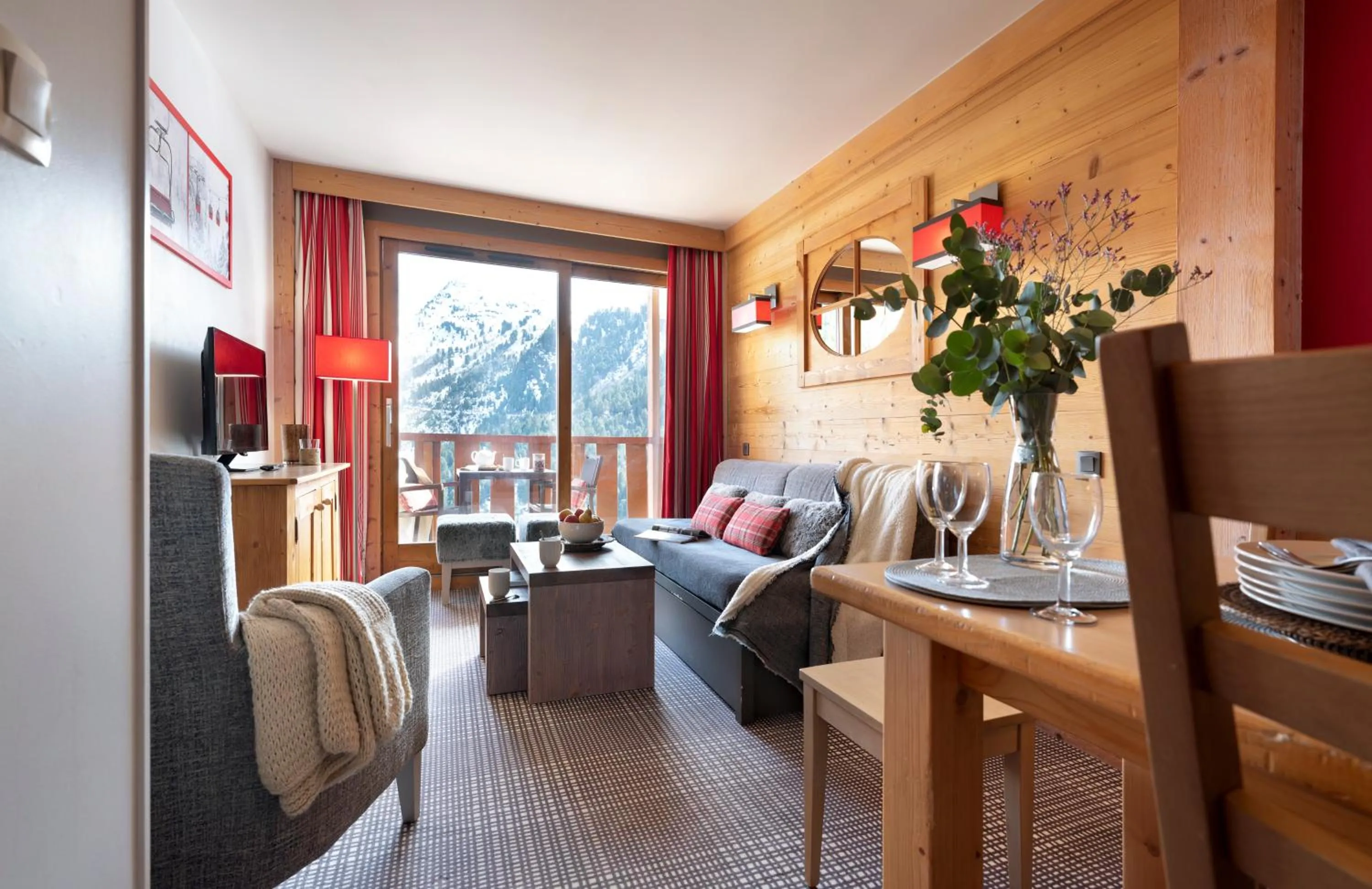 Living room in Résidence Pierre & Vacances Premium les Crets