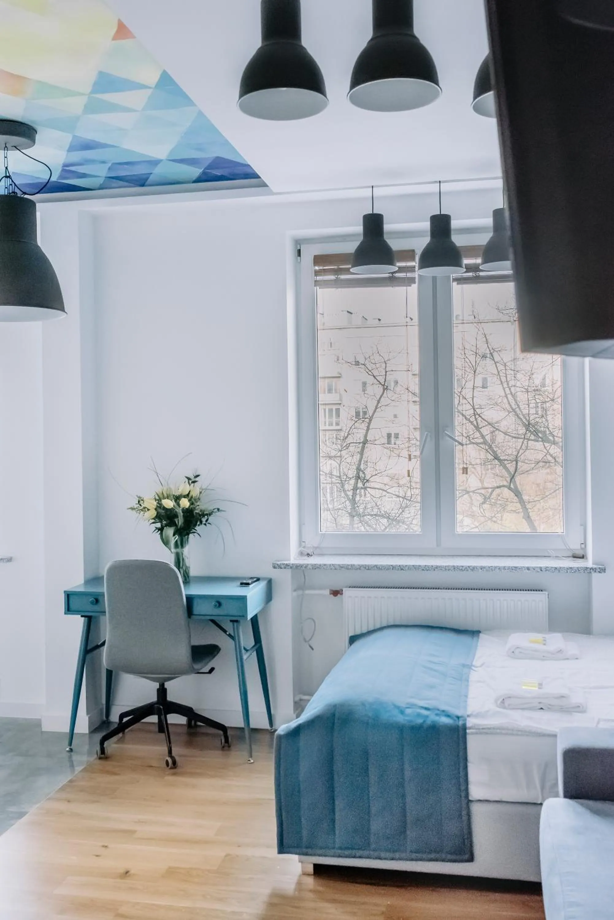 Living room, Bed in APARTEL Plac Zbawiciela Studio