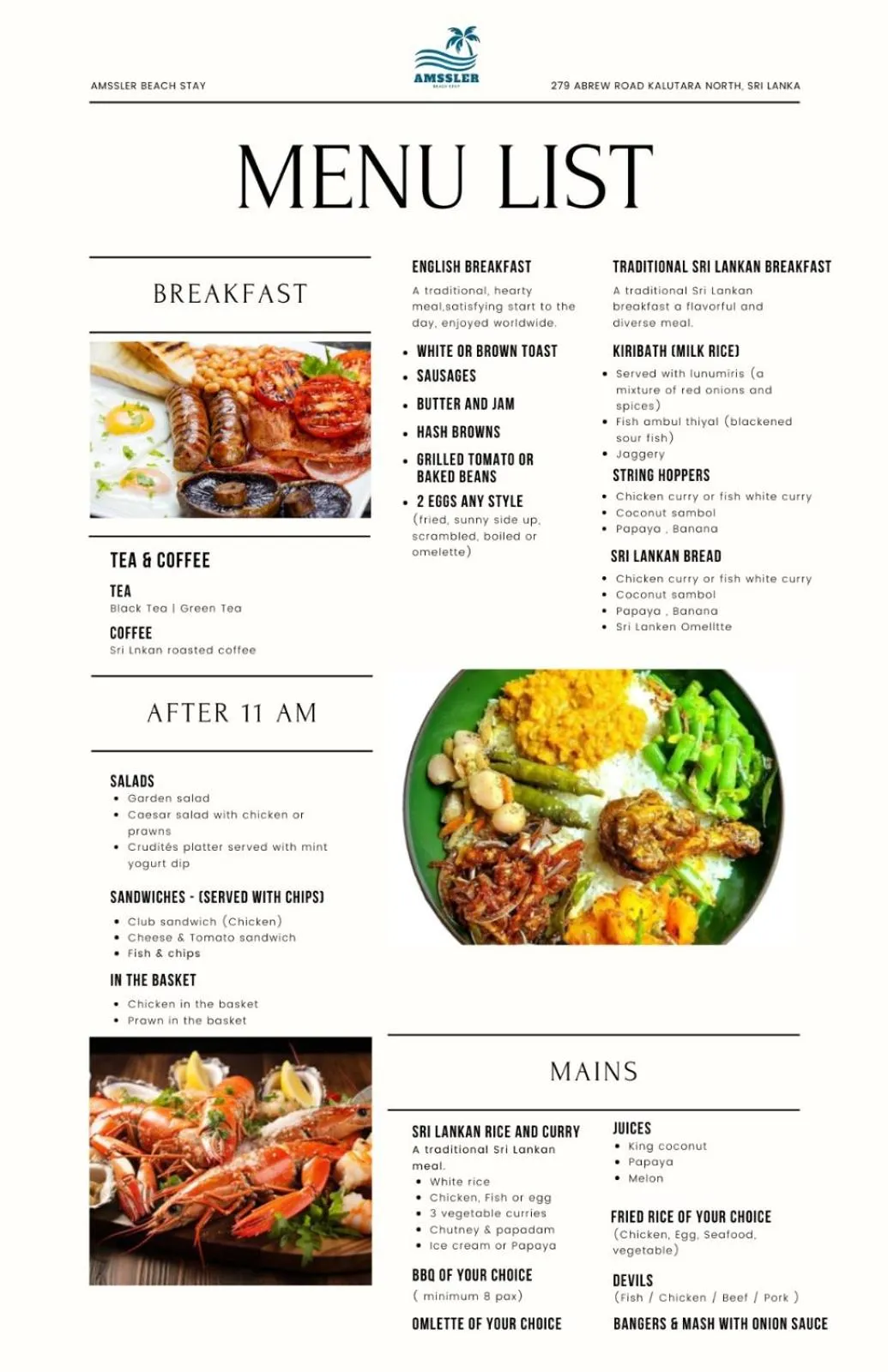 Food in Amssler Beach Stay