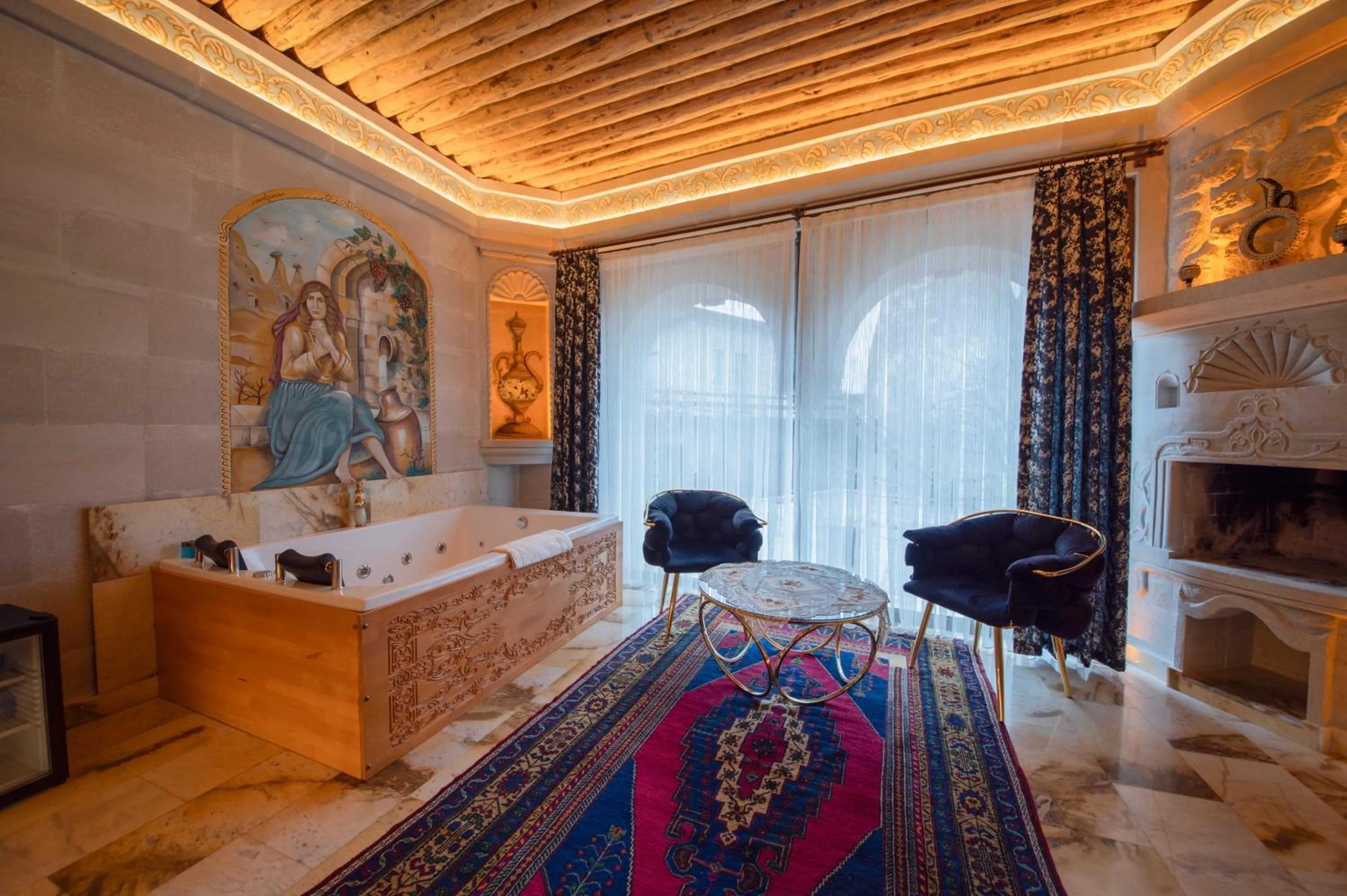 Seating area in Safran Cave Hotel