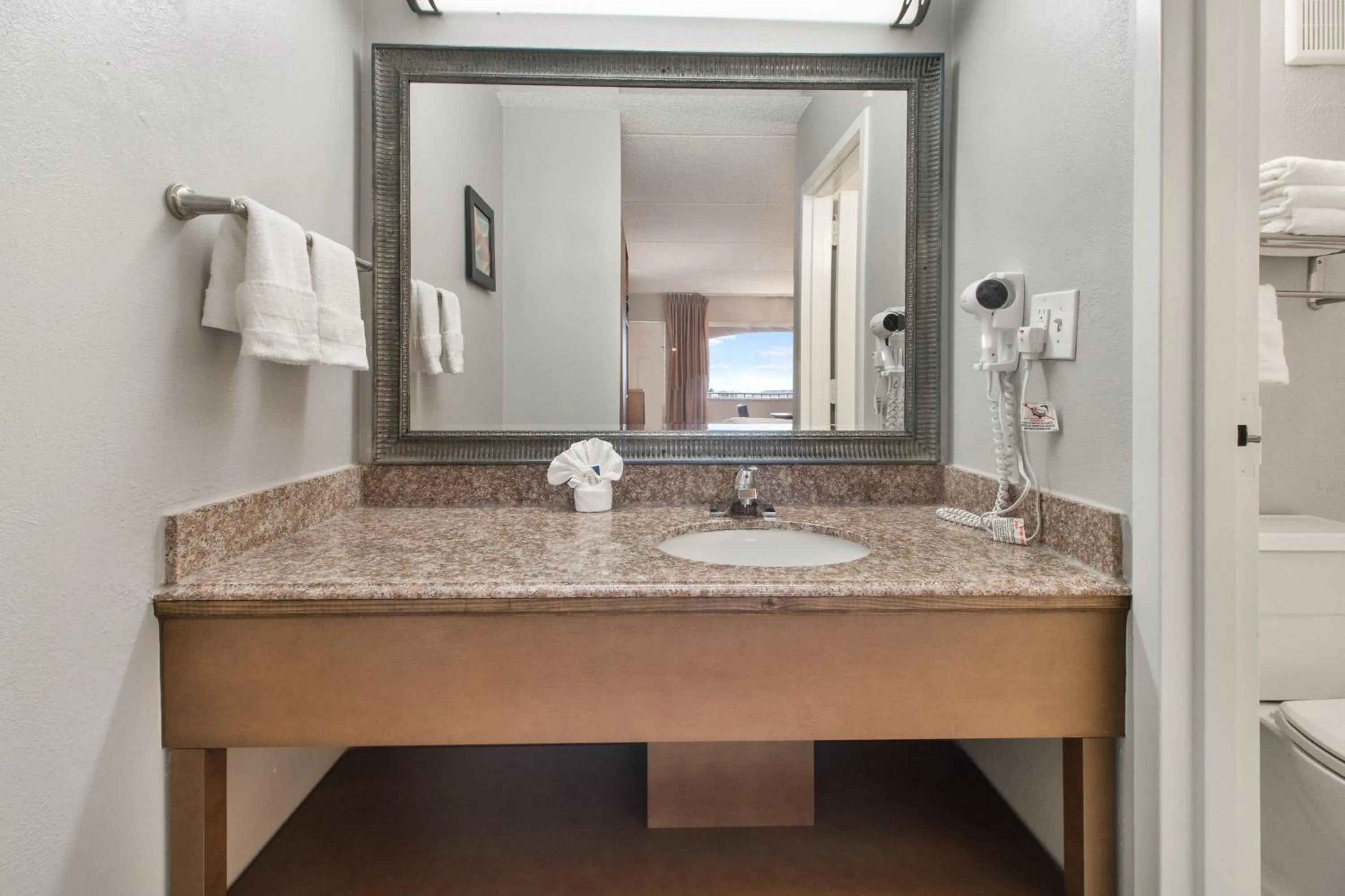 Bathroom in Beachfront Palms Hotel Galveston