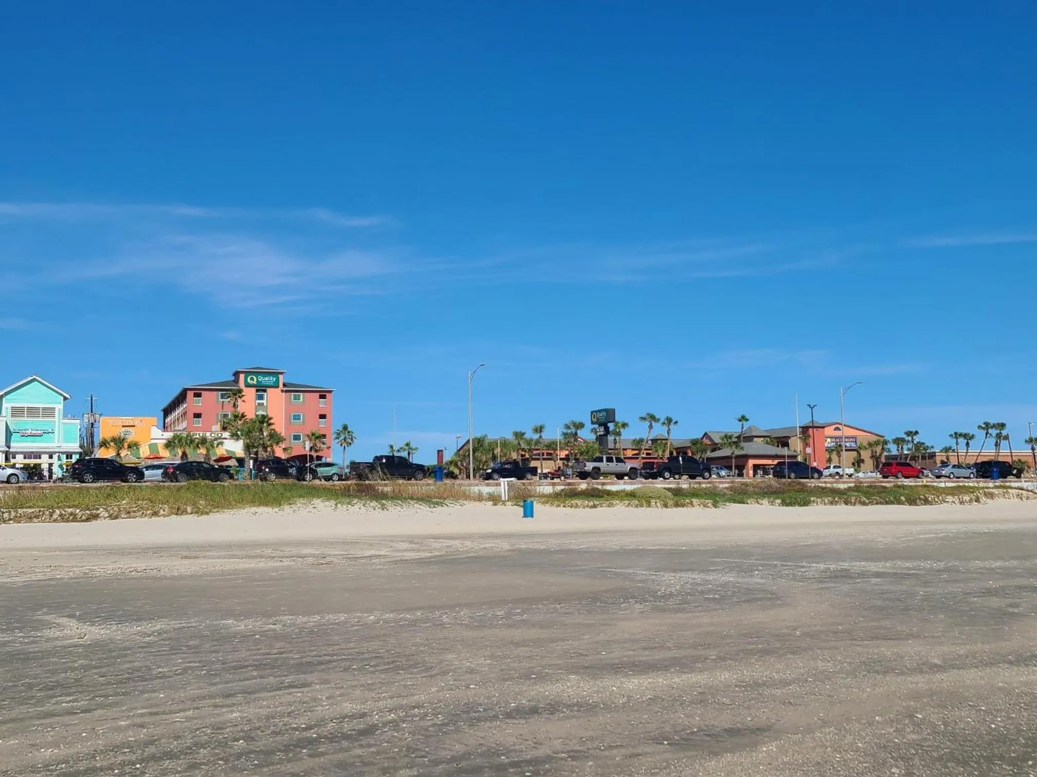 Beach in Beachfront Palms Hotel Galveston