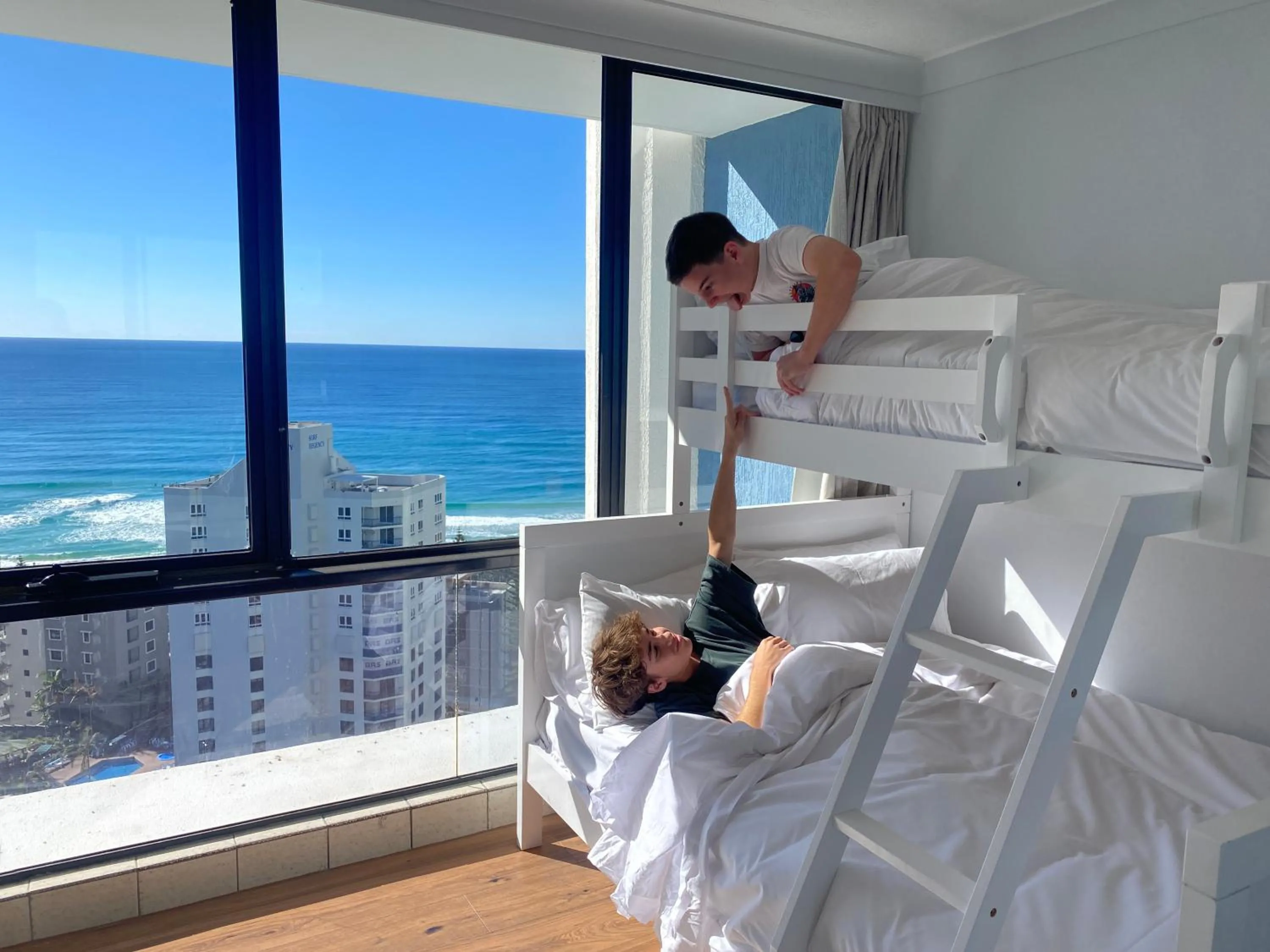 View (from property/room), Bed in Aegean Apartments Surfers Paradise