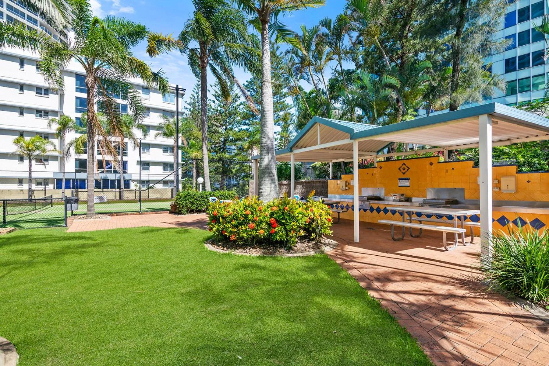 BBQ facilities in Aegean Apartments Surfers Paradise