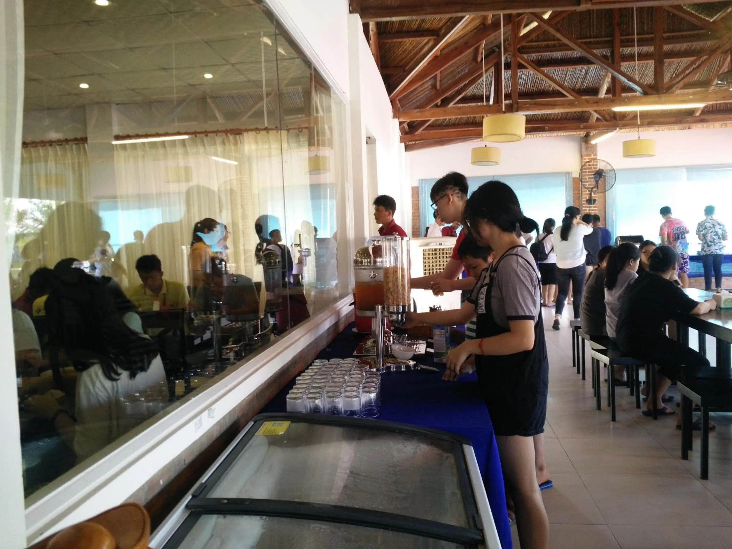 Asian breakfast in Suoi Hong Resort