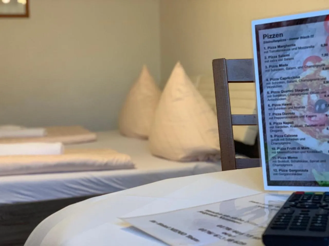 Bed in Hotel Restaurant Memo