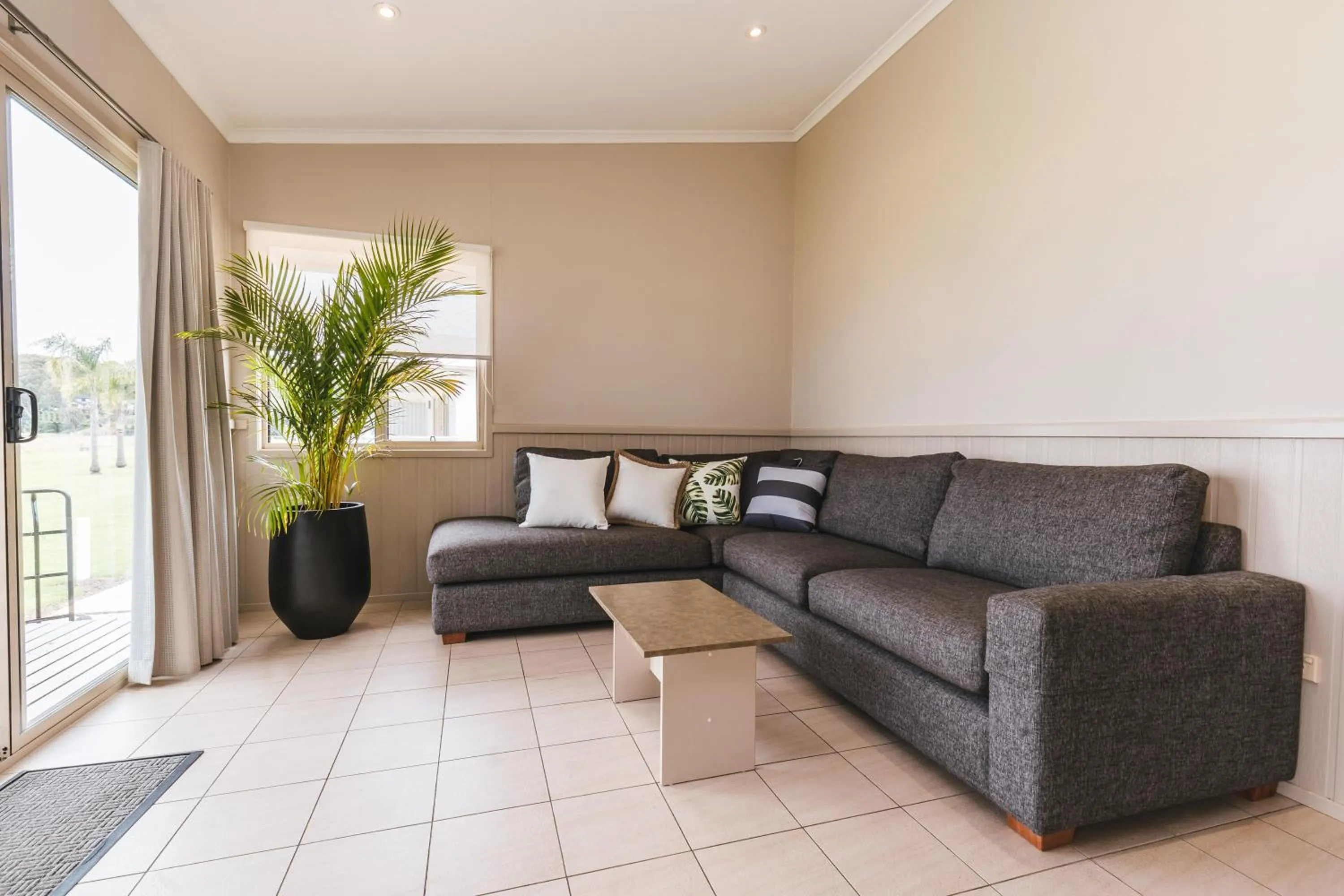 Living room in Clyde View Holiday Park