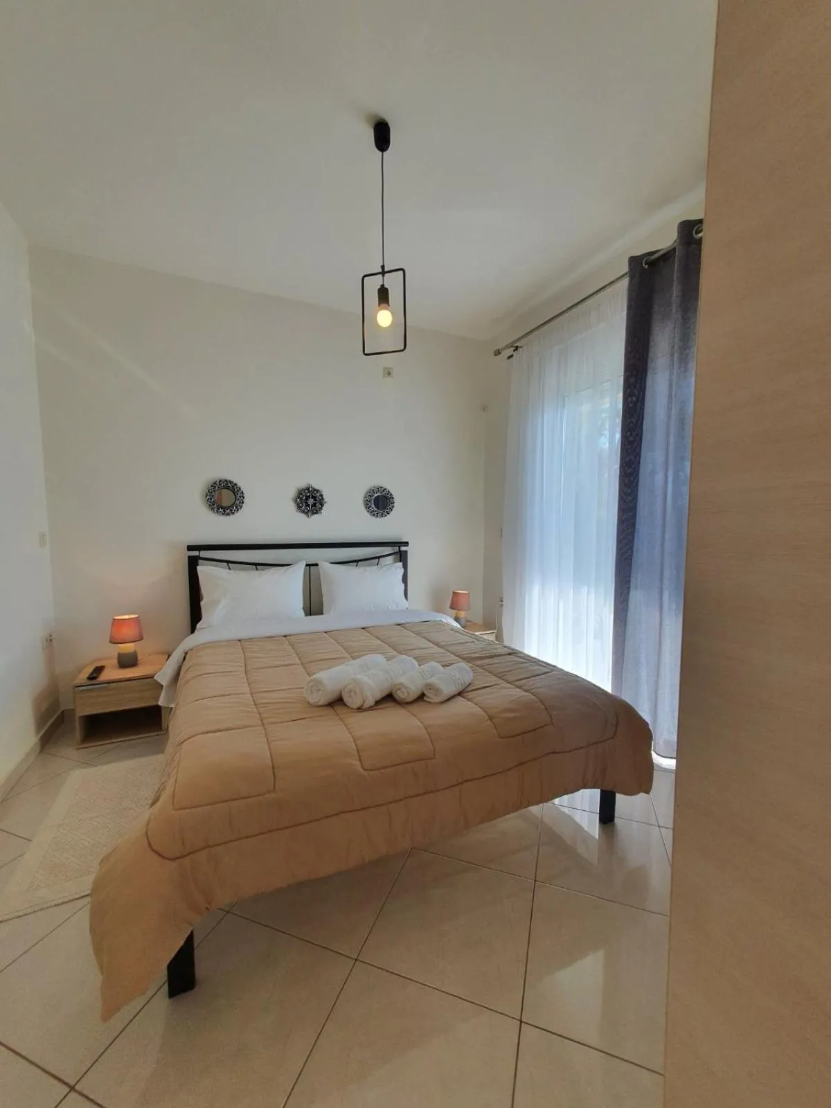 Bed in Agriomata Vergas Apartments