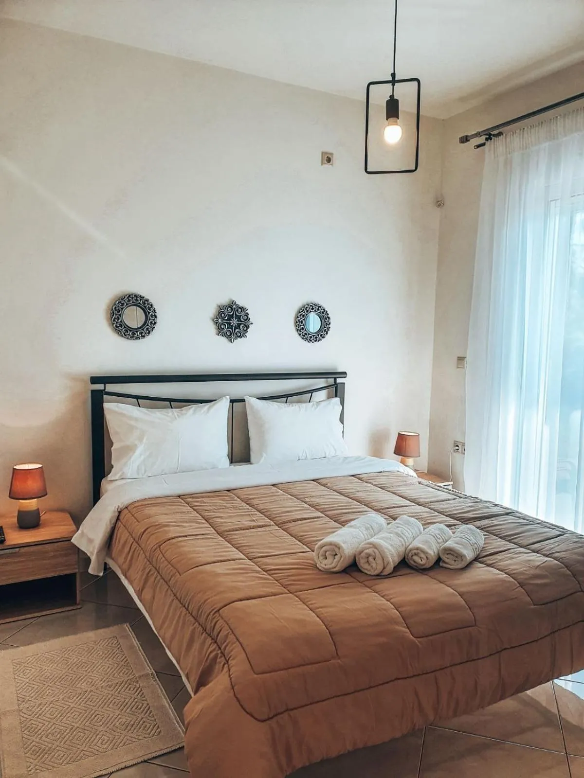 Bed in Agriomata Vergas Apartments