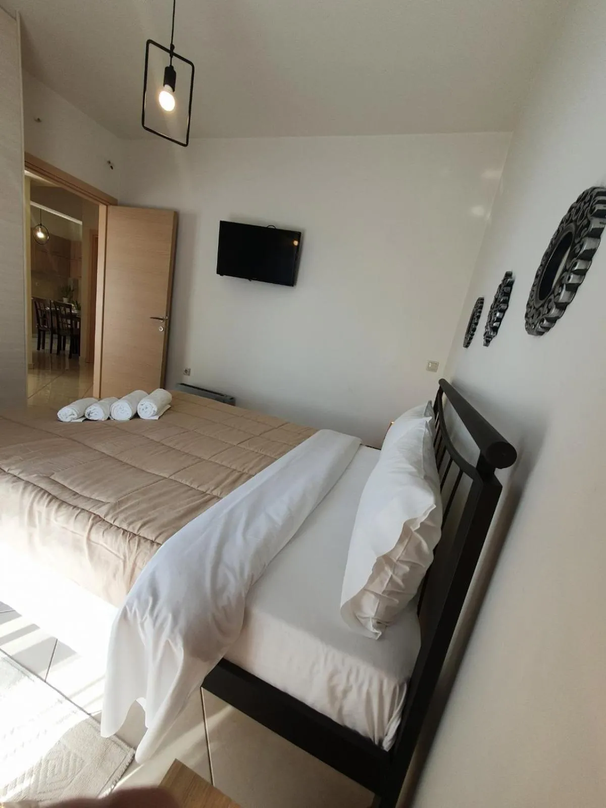 Bed in Agriomata Vergas Apartments