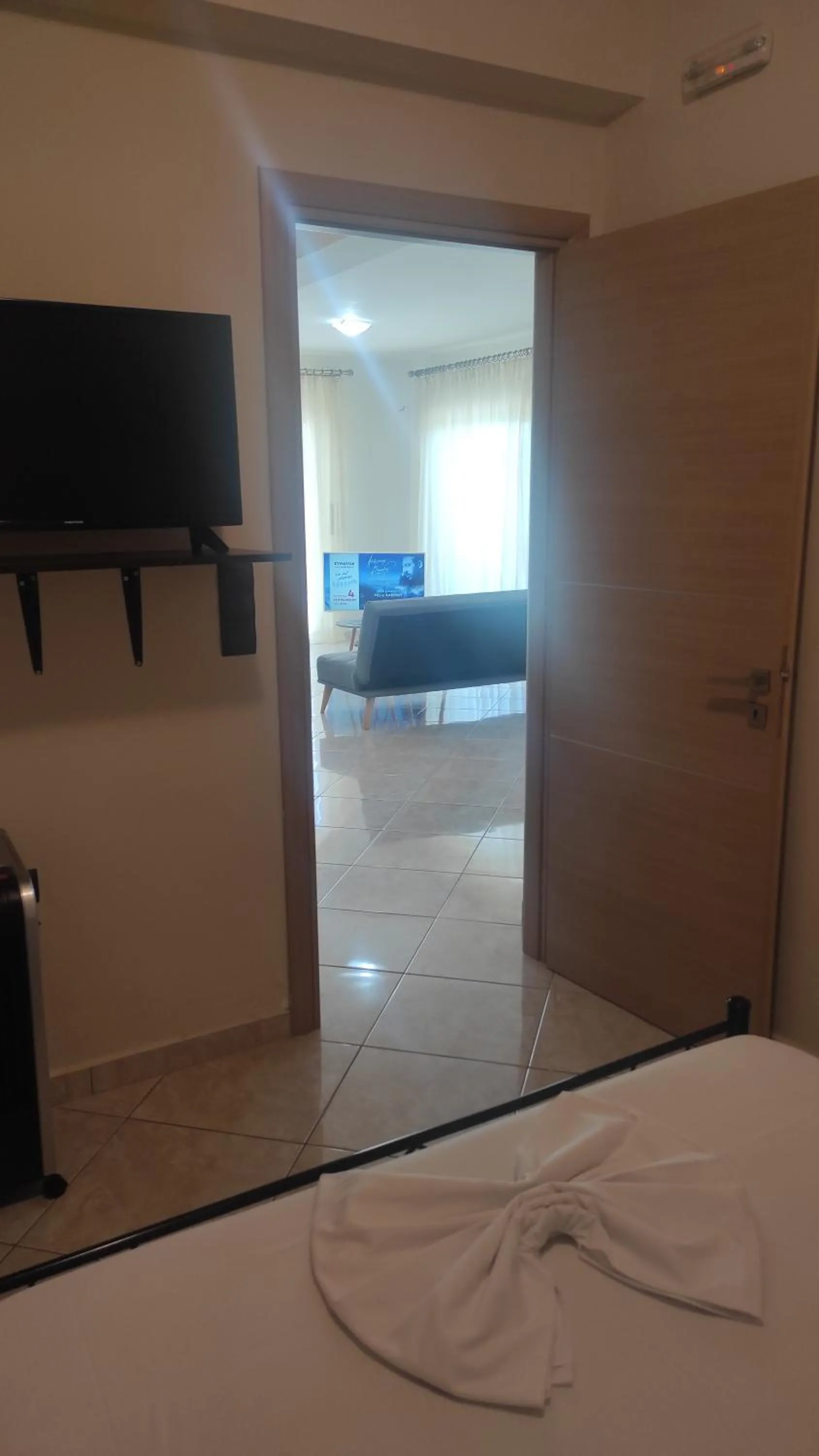 Bed in Agriomata Vergas Apartments