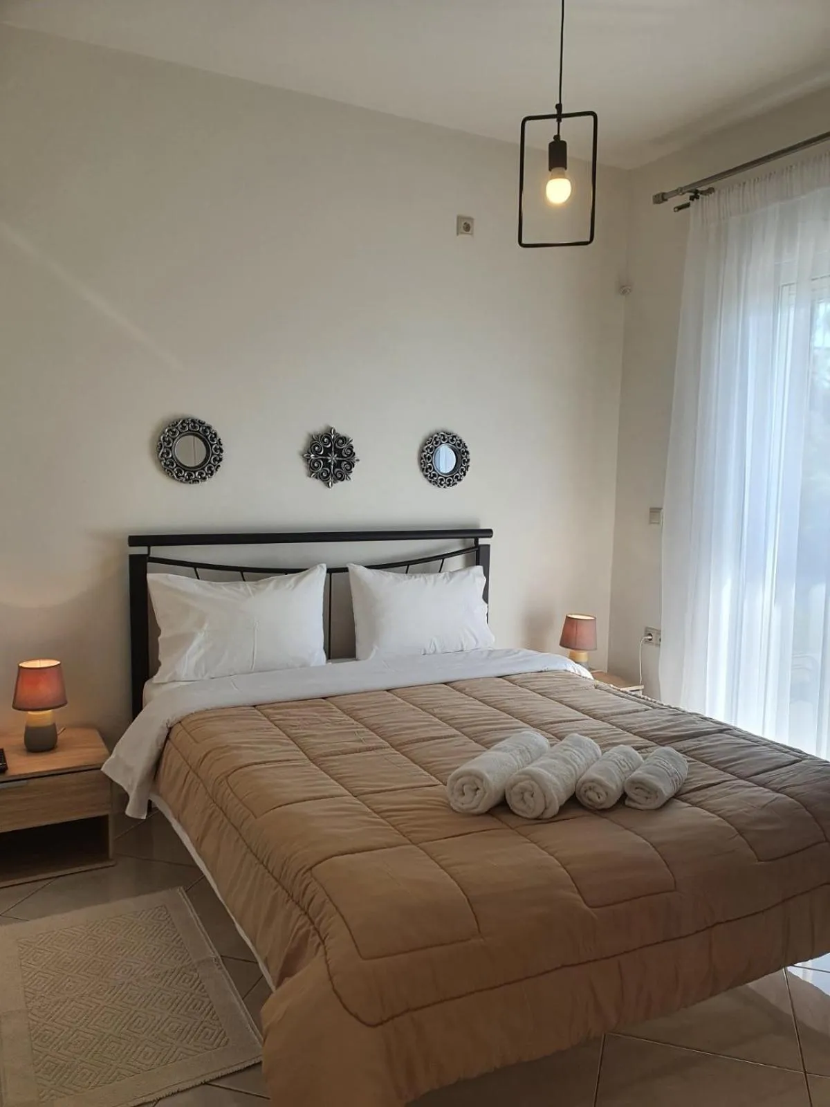 Bed in Agriomata Vergas Apartments