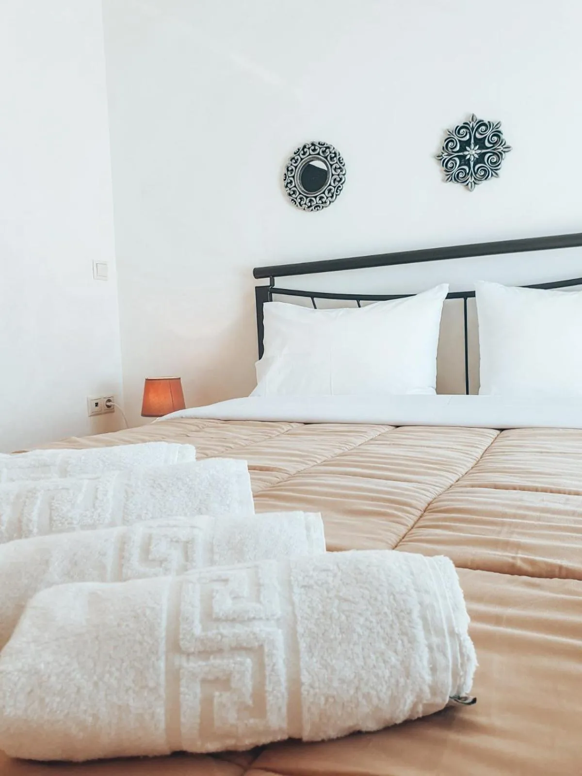 Bed in Agriomata Vergas Apartments