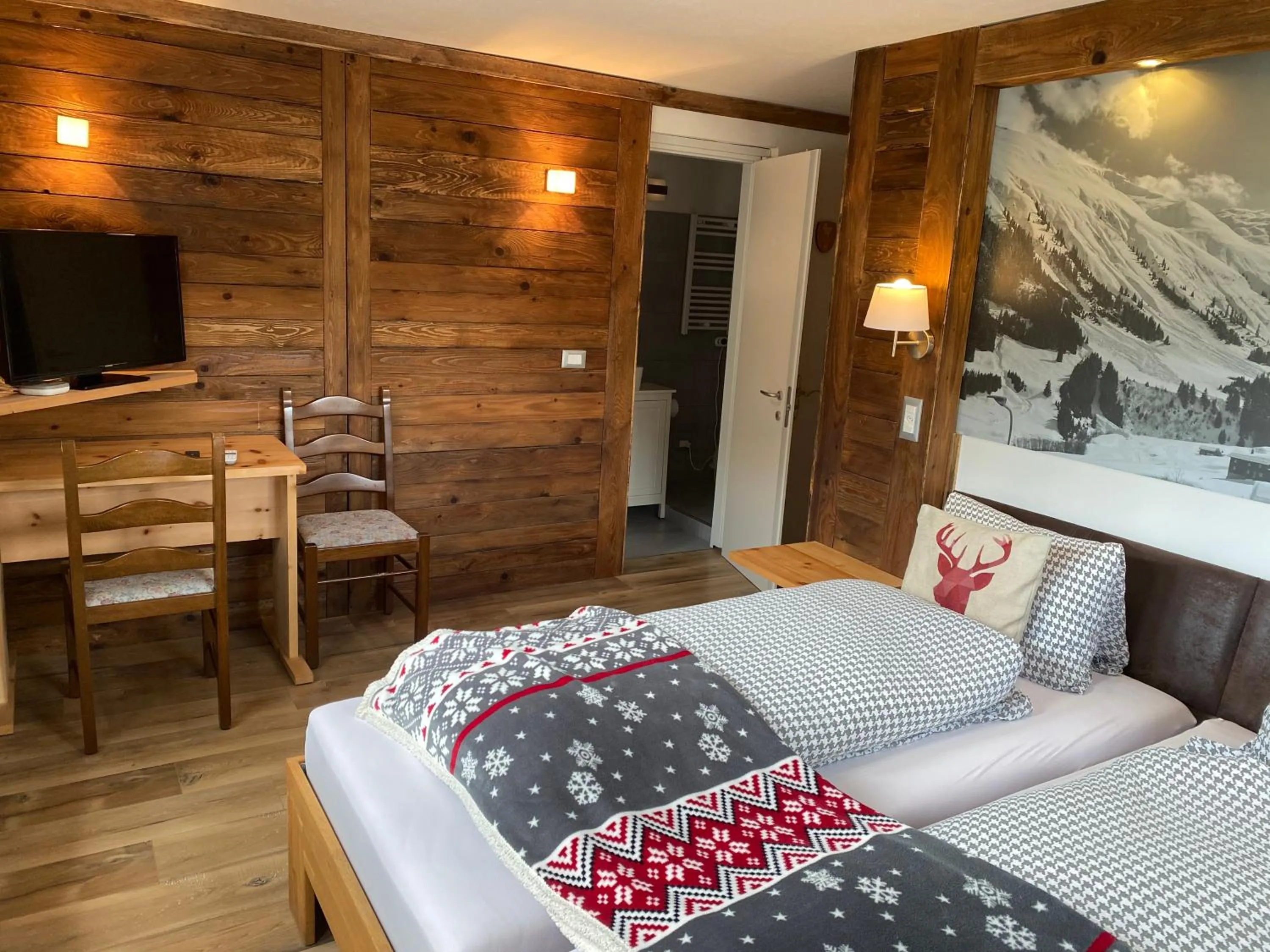 Bed in Mountain Lodge Sedrun