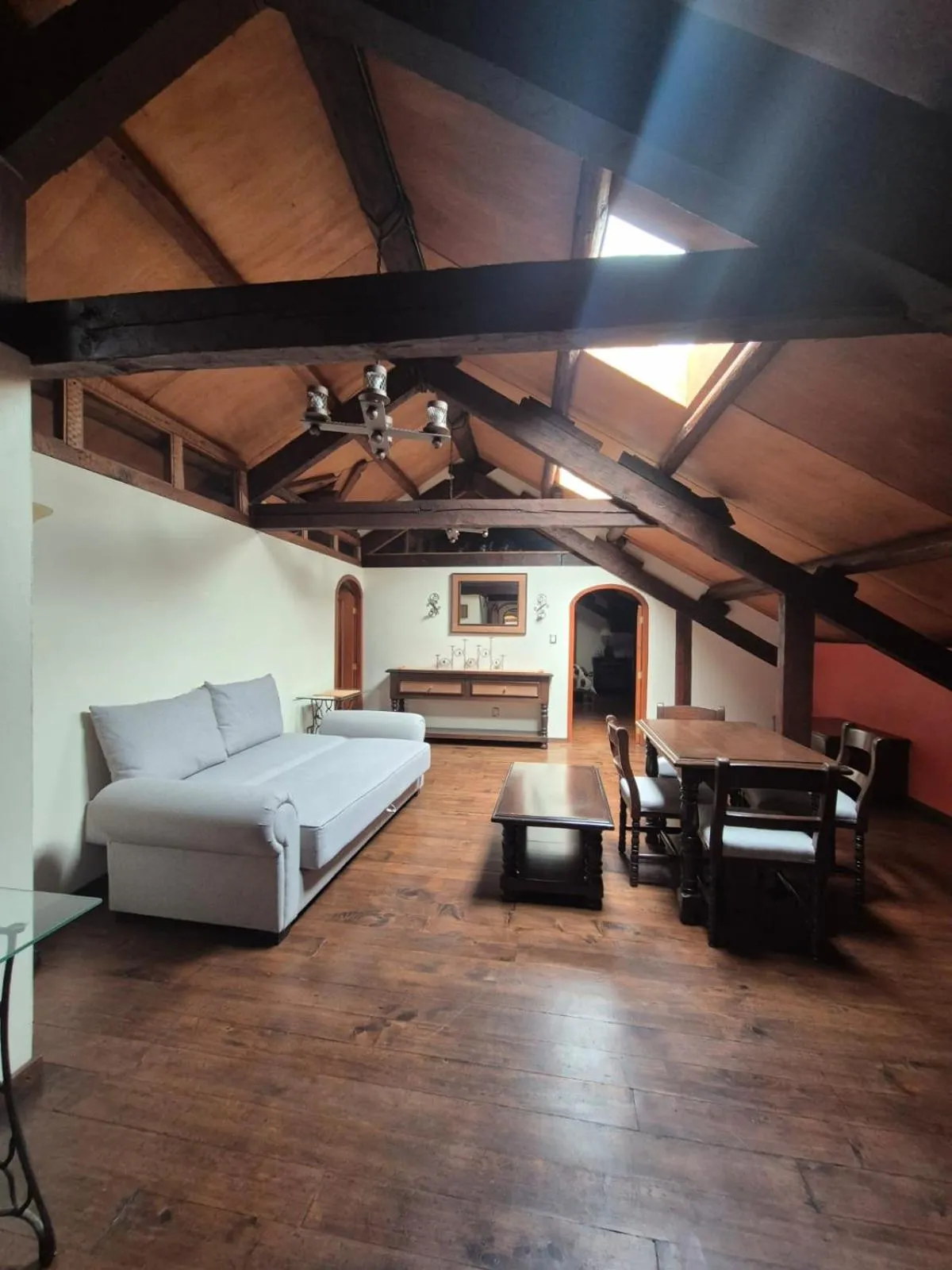 Living room, Bed in Casa de los Arcángeles