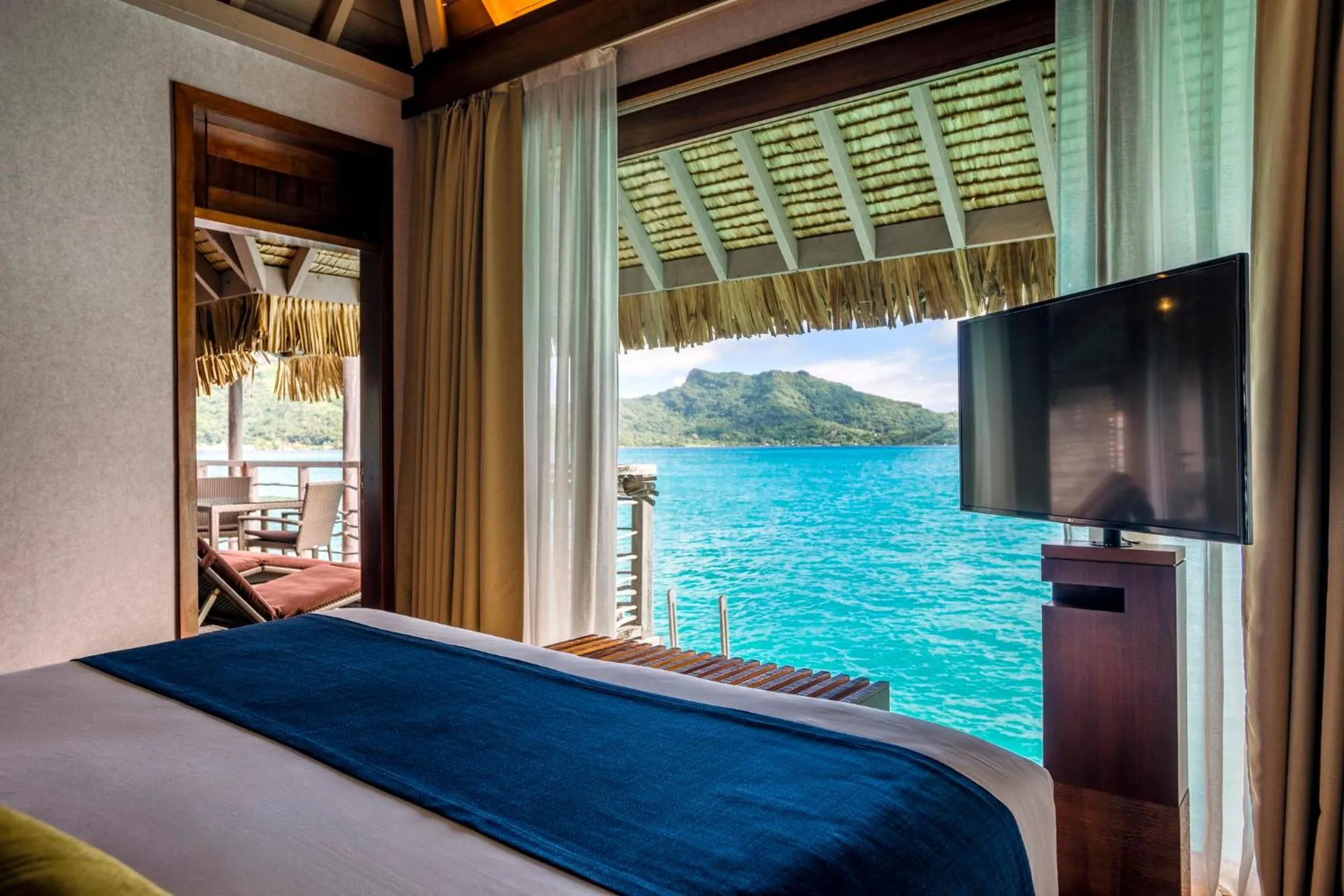 Photo of the whole room, Bed in InterContinental Bora Bora & Thalasso Spa by IHG