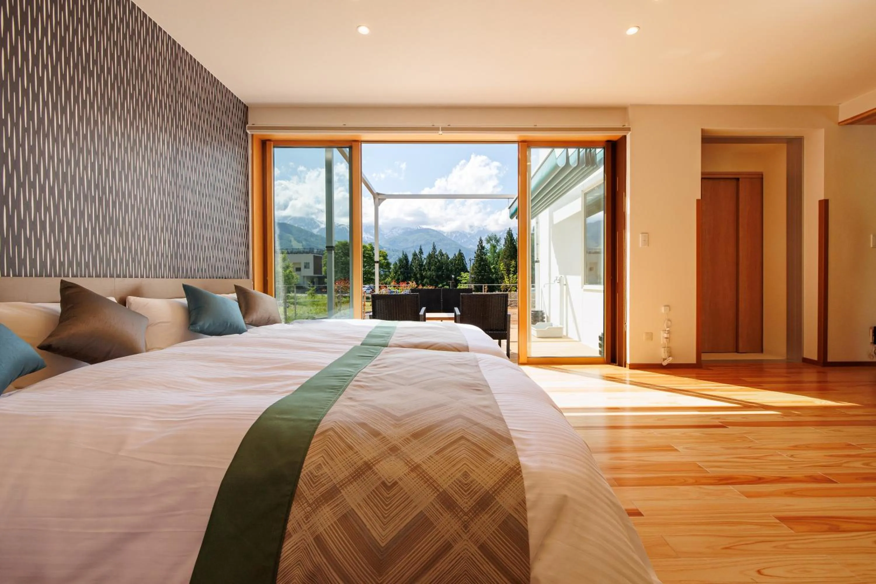 Bed in Hakuba Highland Hotel