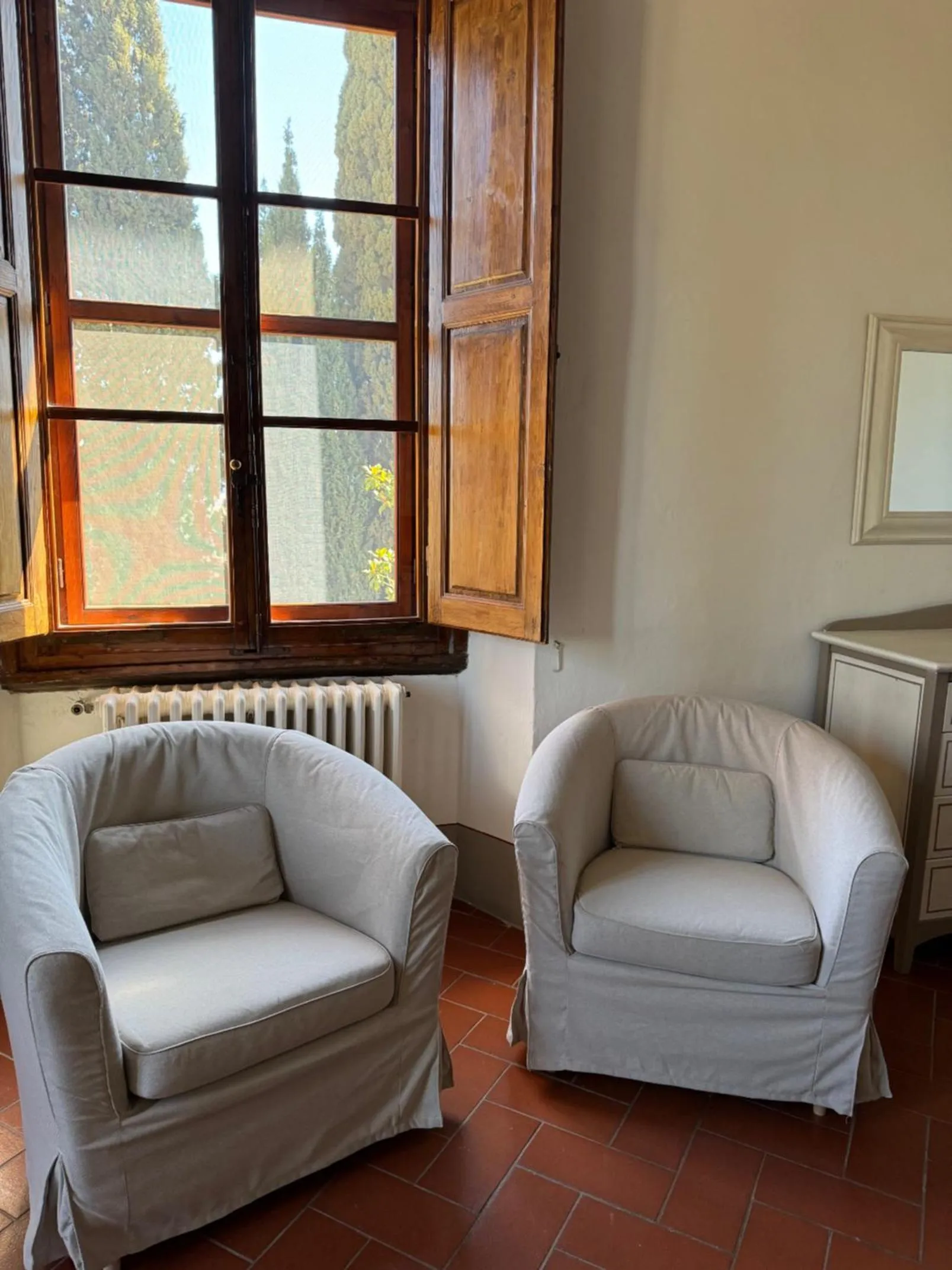 Living room in Castello Vicchiomaggio