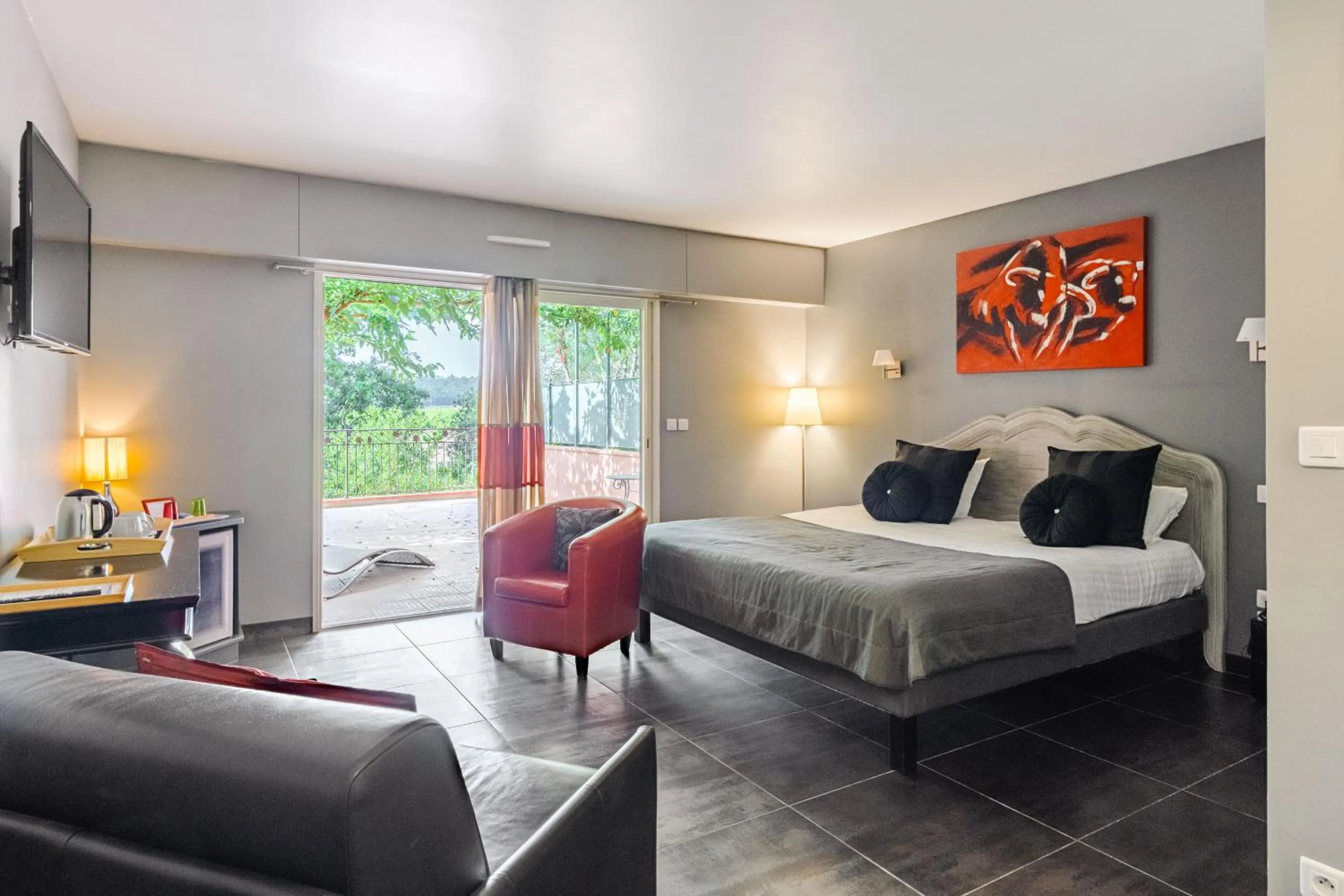 Bed in Le Mas du Lingousto