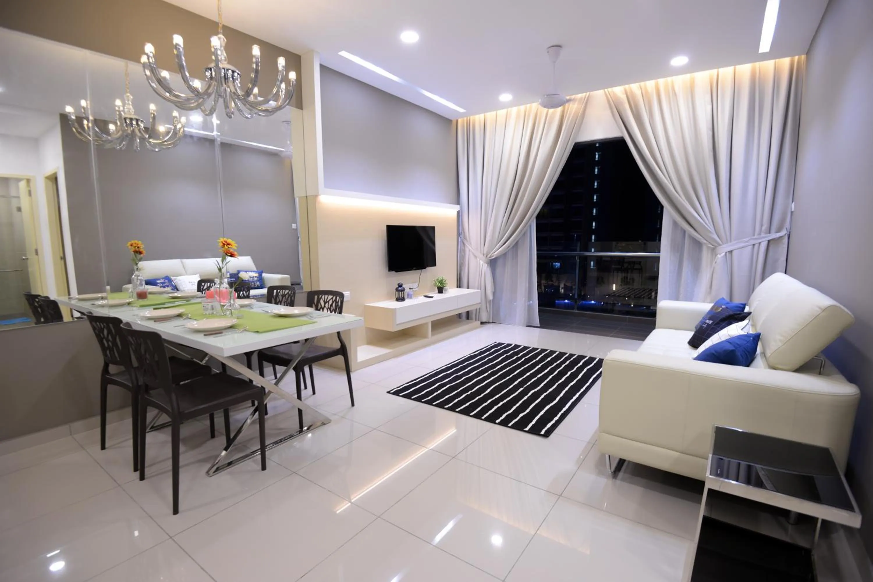 Living room, Bed in Atlantis Residence @ Icon Stay Melaka