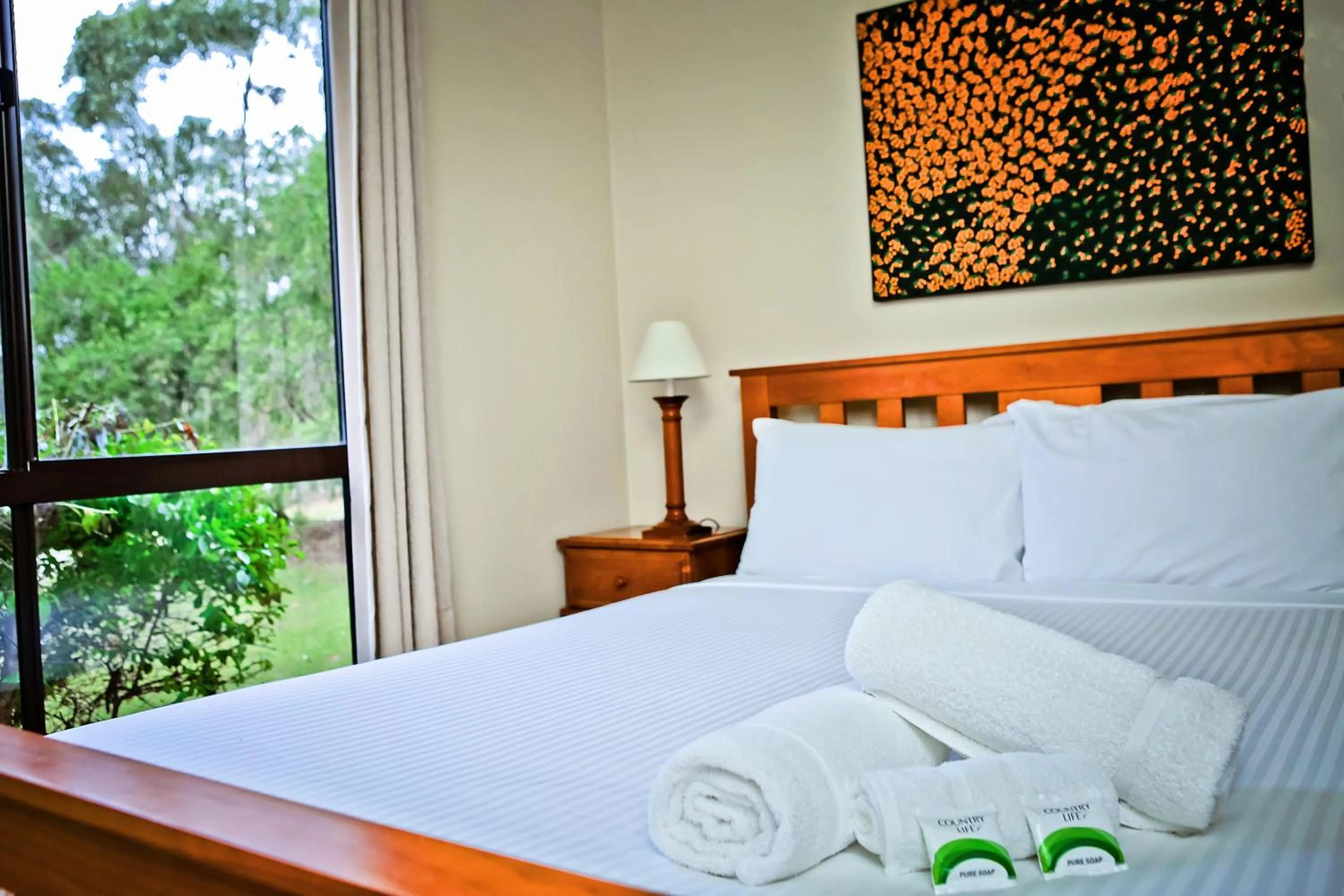 Bed in Twin Trees Country Cottages