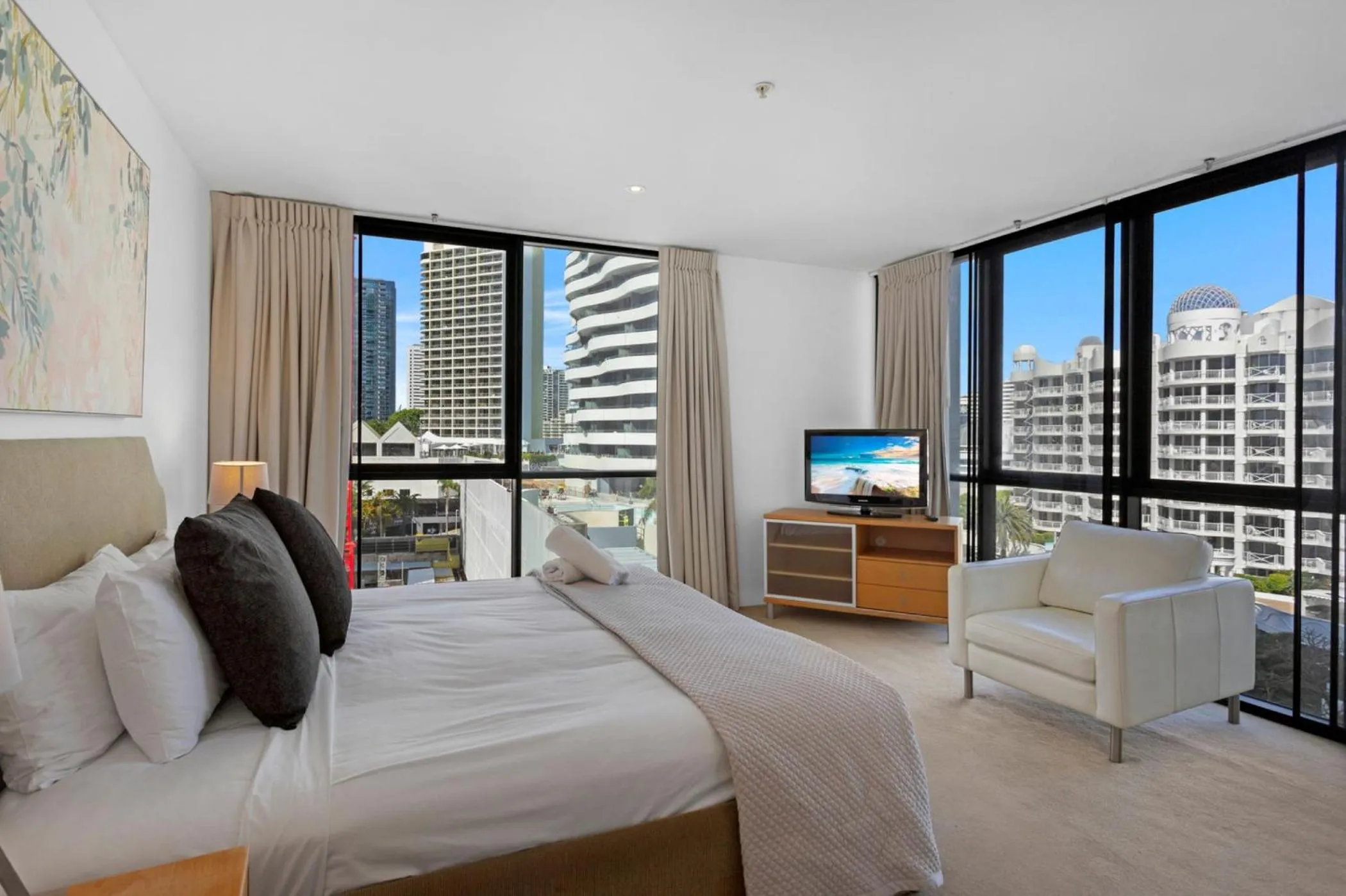 Bed in Aria Apartments