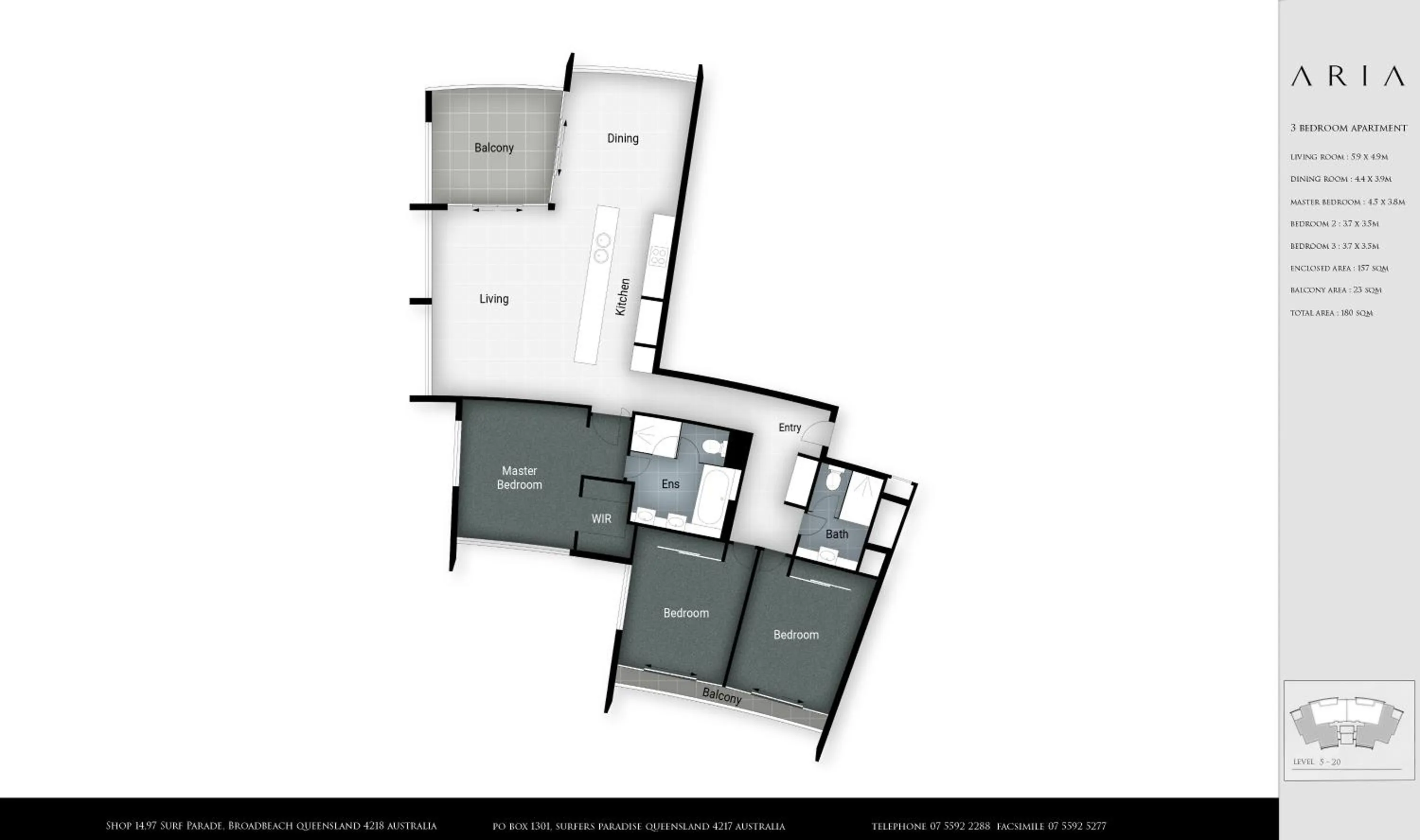 Floor plan in Aria Apartments