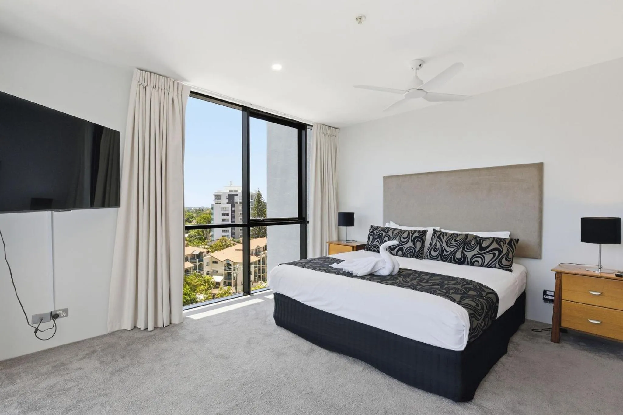 Bedroom, Bed in Aria Apartments