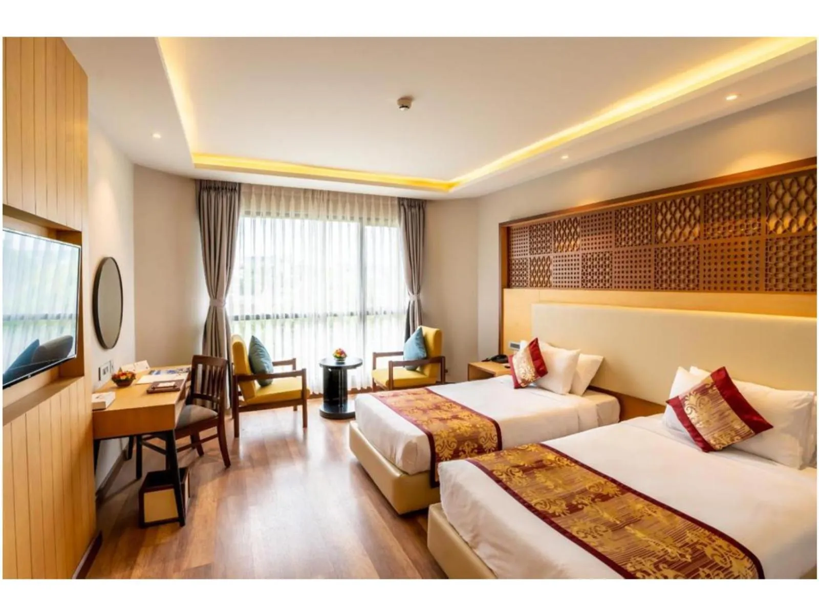 Bed in Hotel Pokhara Grande