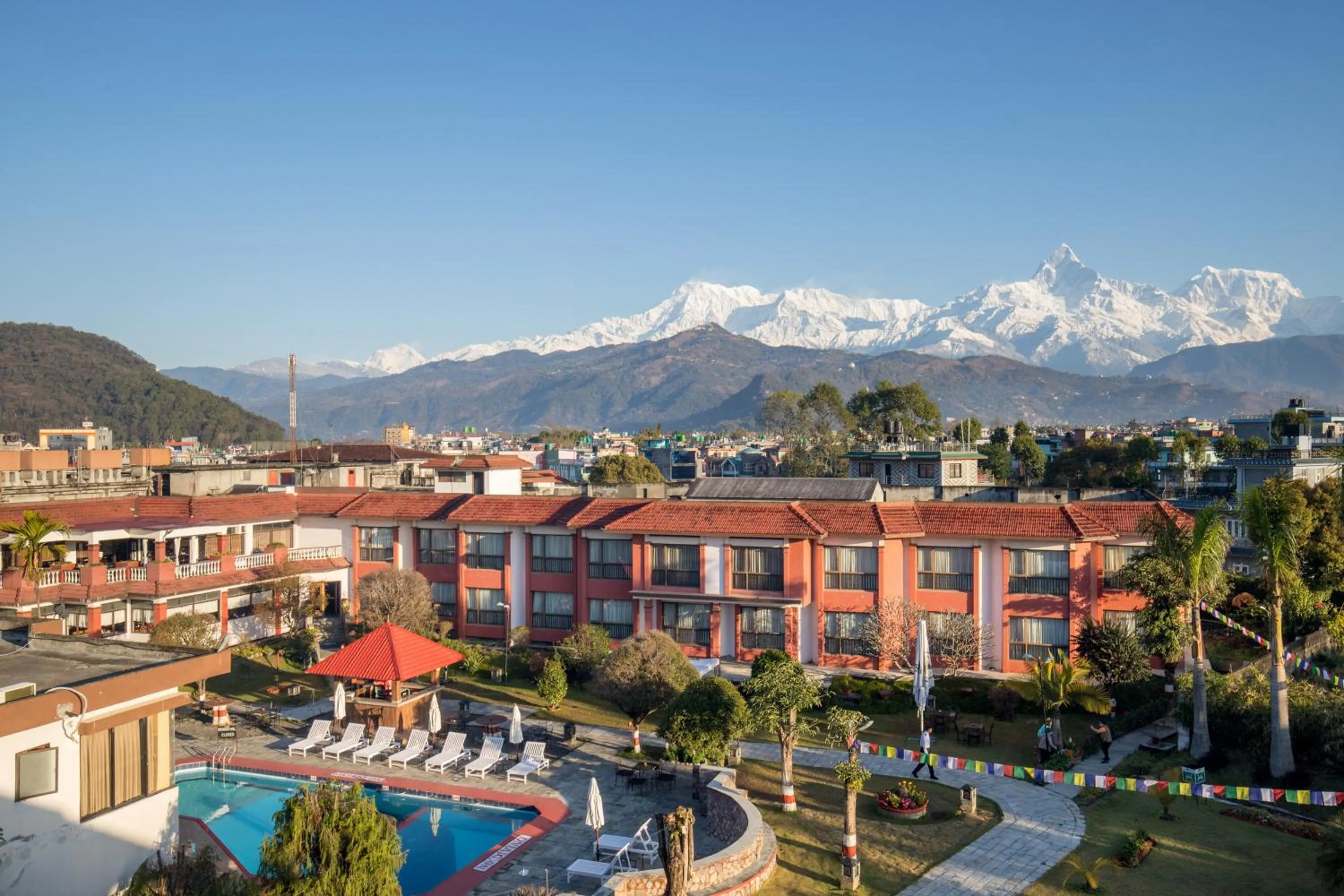 Mountain view in Hotel Pokhara Grande