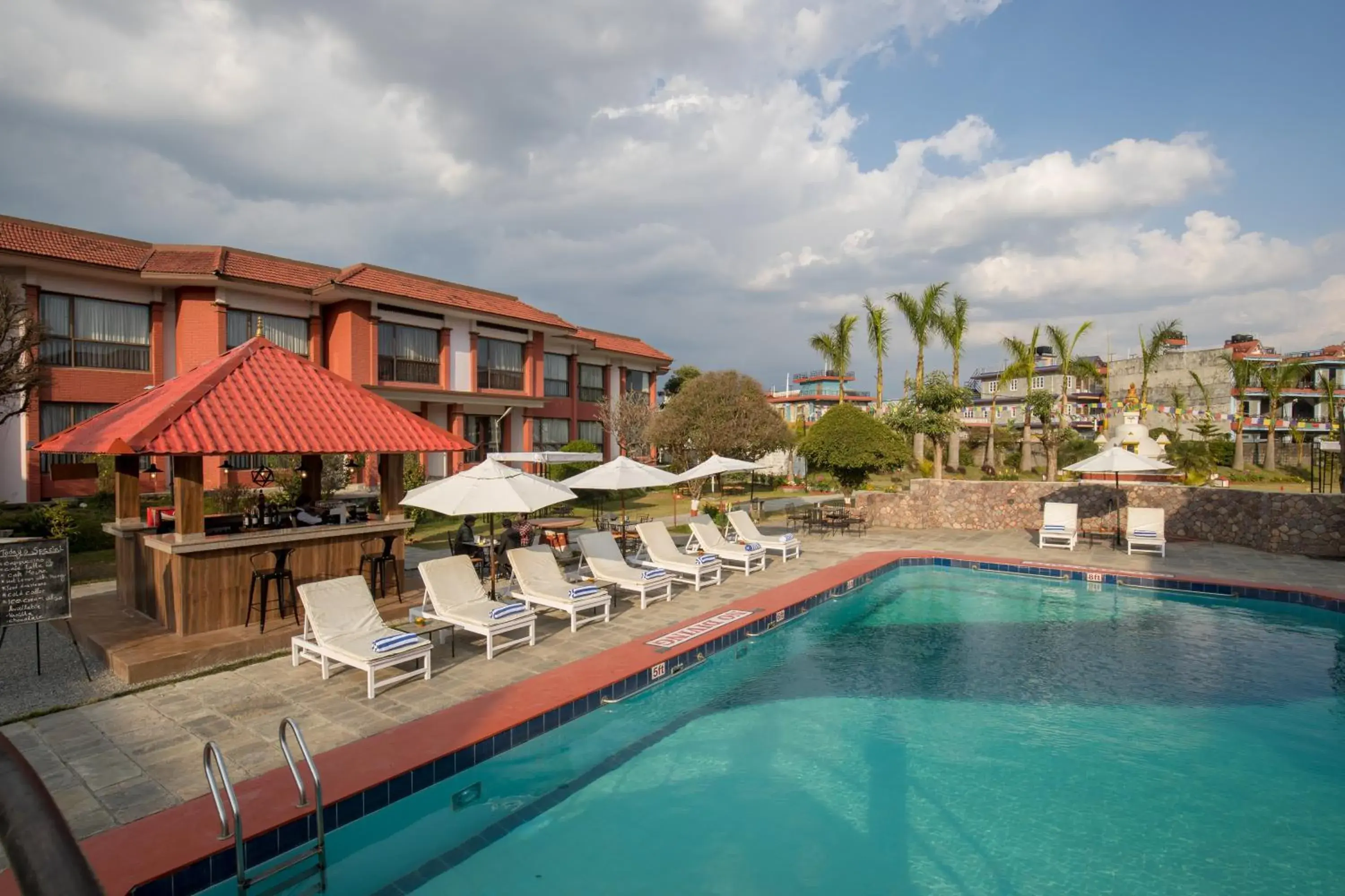 Swimming pool in Hotel Pokhara Grande Swimming pool in Hotel Pokhara Grande