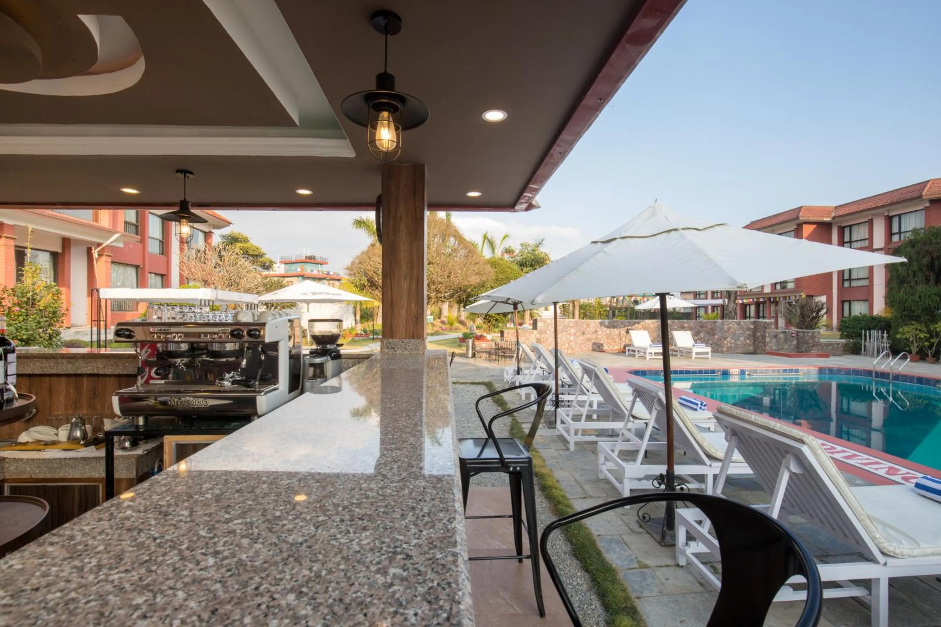 Swimming pool in Hotel Pokhara Grande