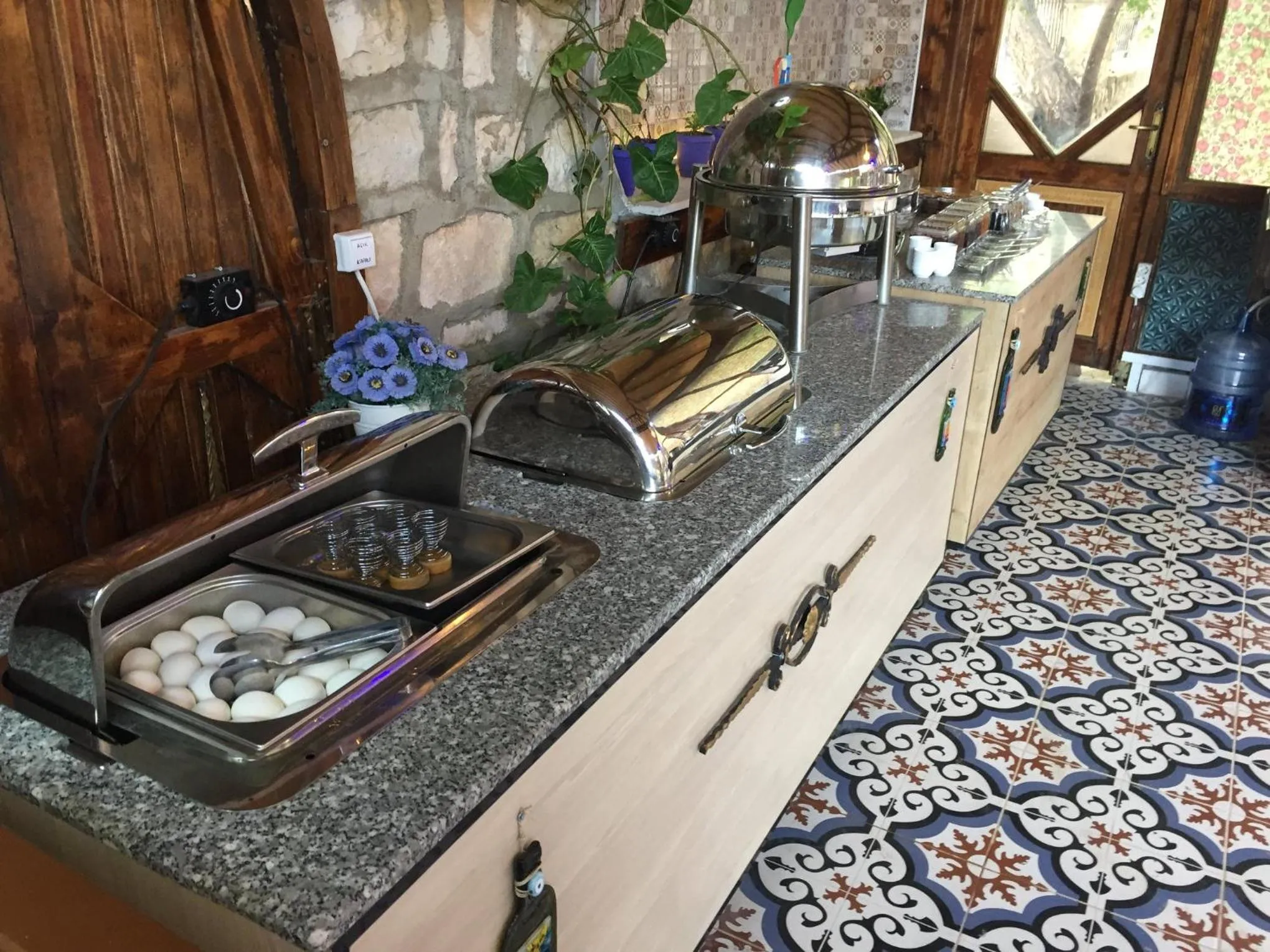 Buffet breakfast in Panormos Hotel