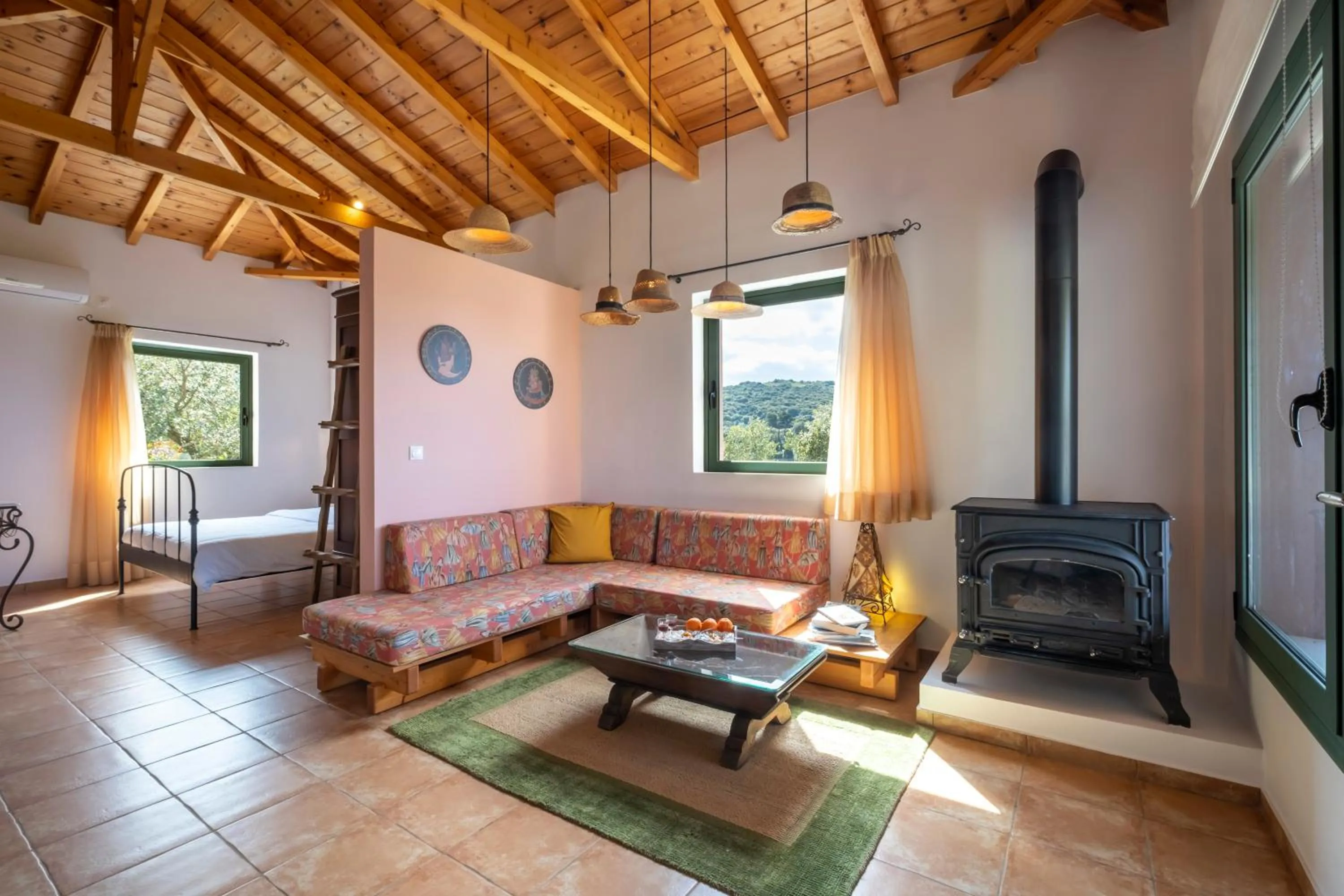 Seating area in Chamaloni Cottages