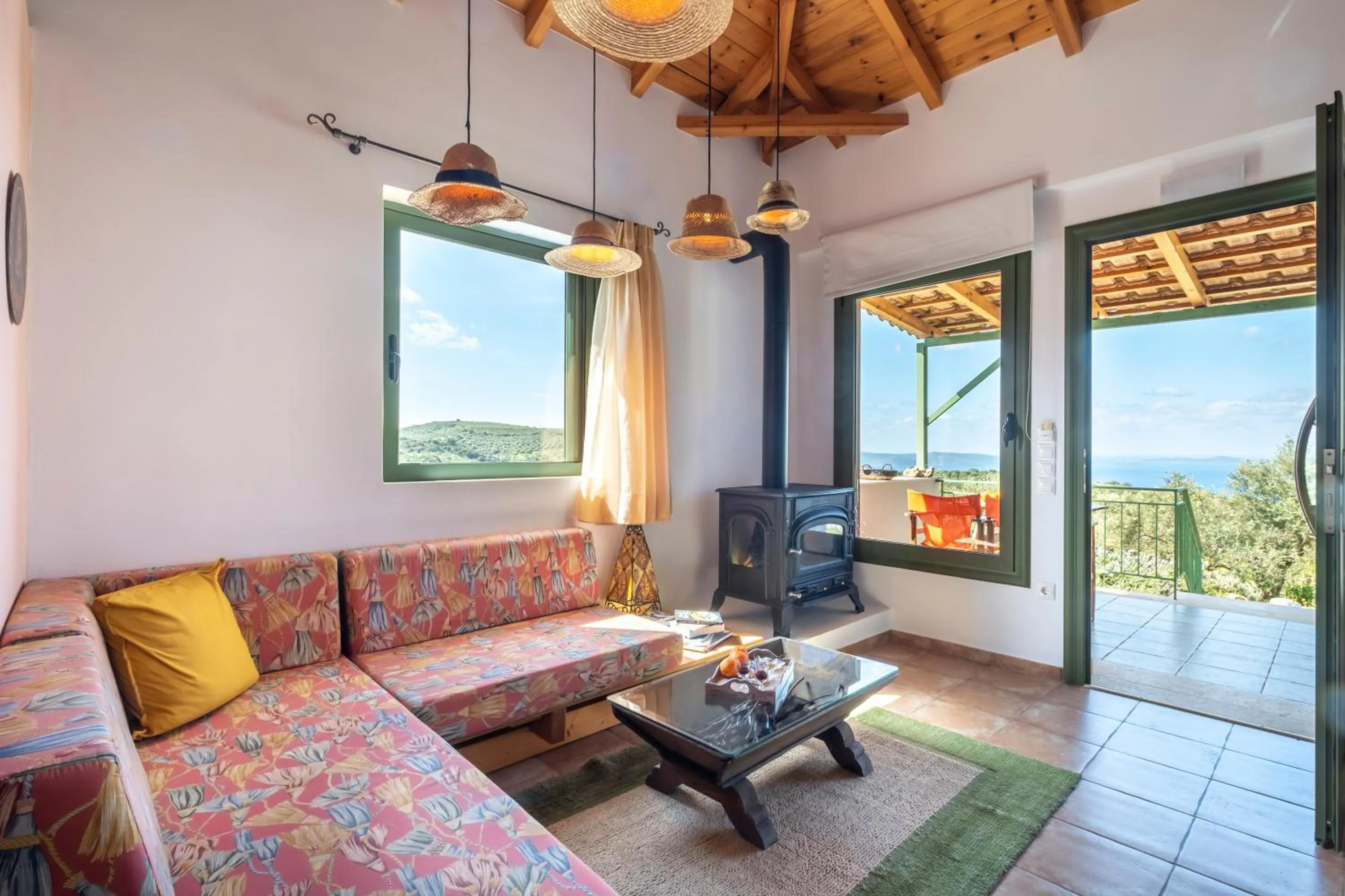 Seating area in Chamaloni Cottages