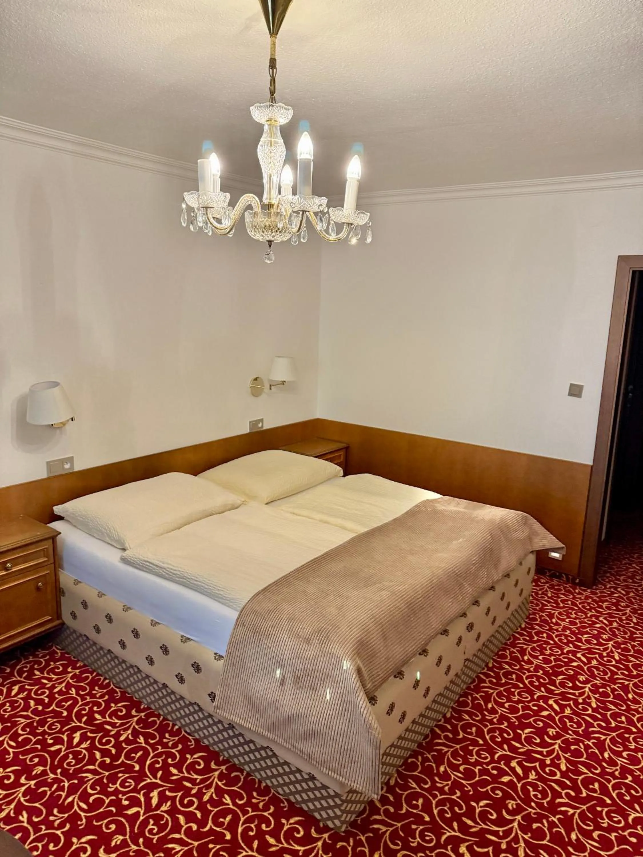 Bed in Hotel Ostrov