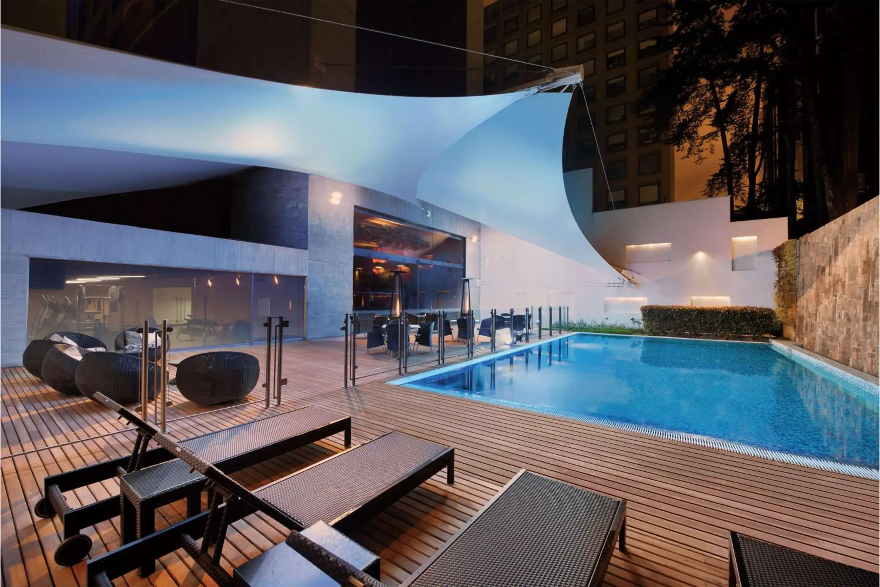 Pool view in Hilton Bogotá Pool view in Hilton Bogotá
