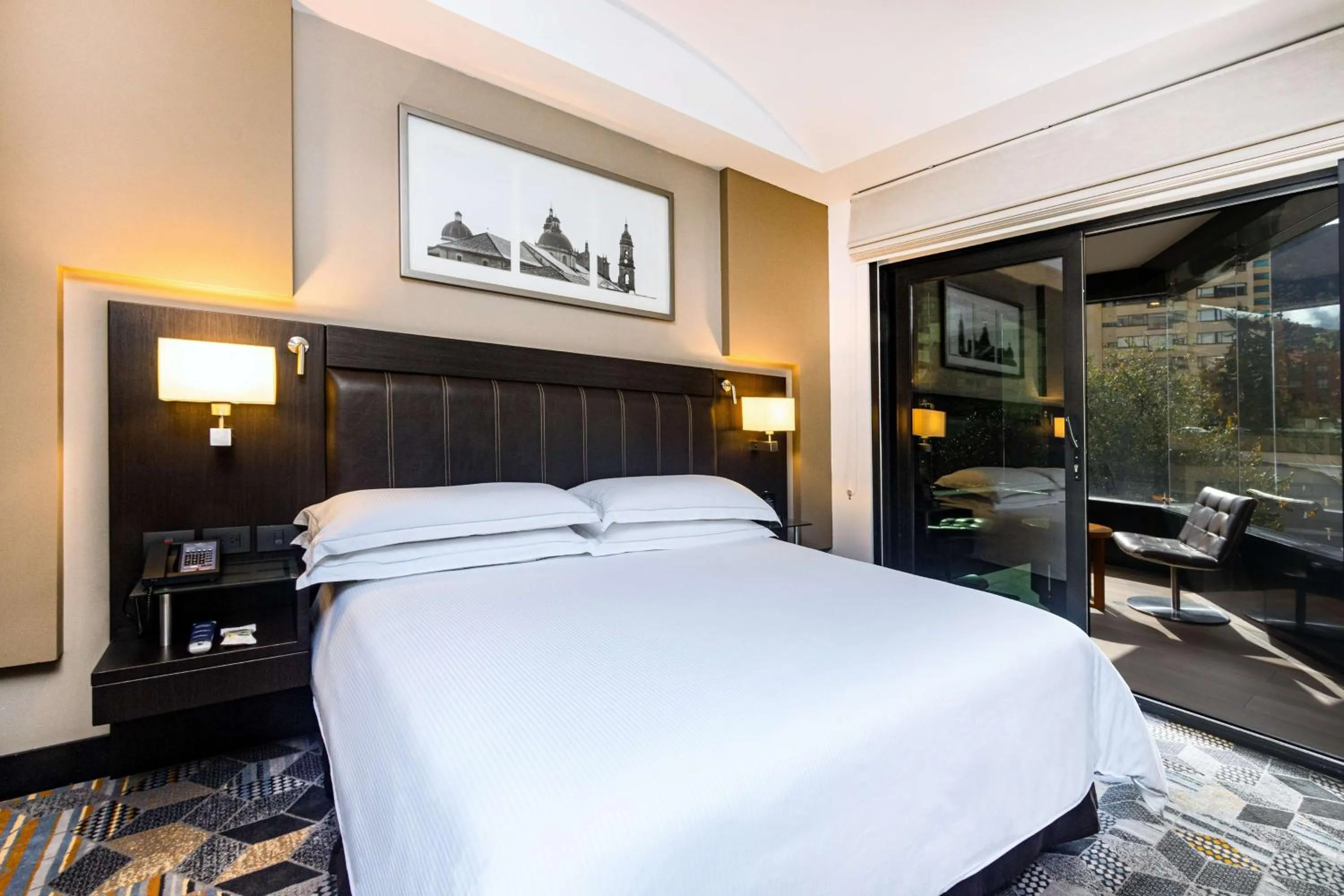 View (from property/room), Bed in Hilton Bogotá