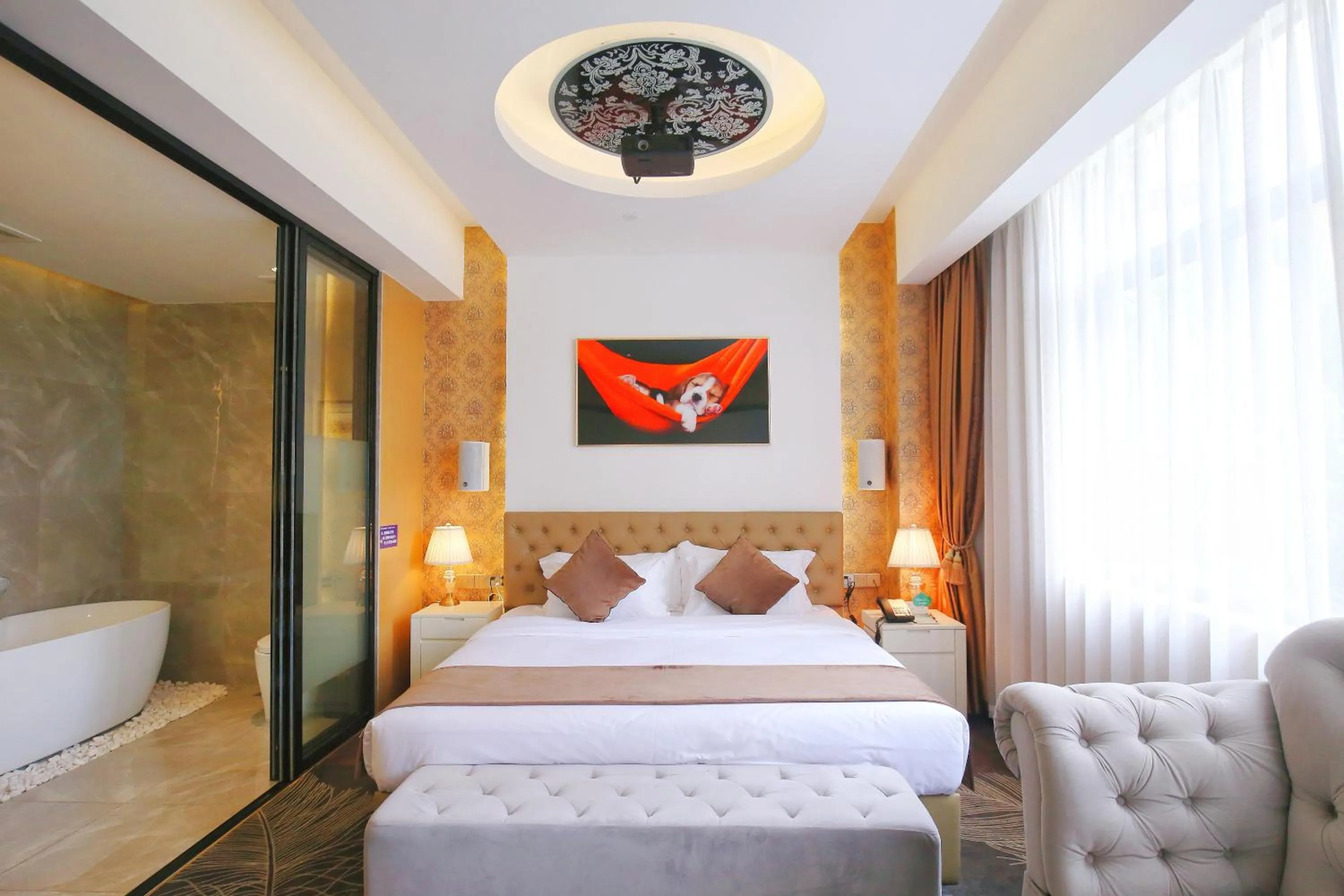 Bed in Taishan He Style Hotel